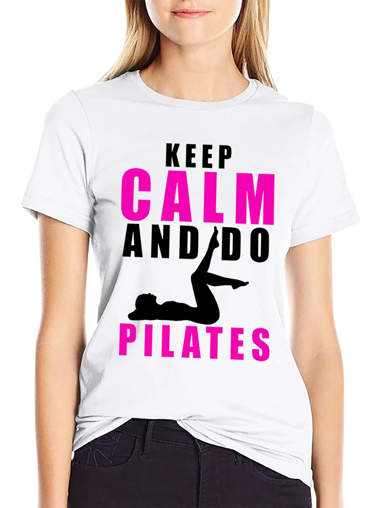 Keep Calm and Do Pilates Black T-Shirt