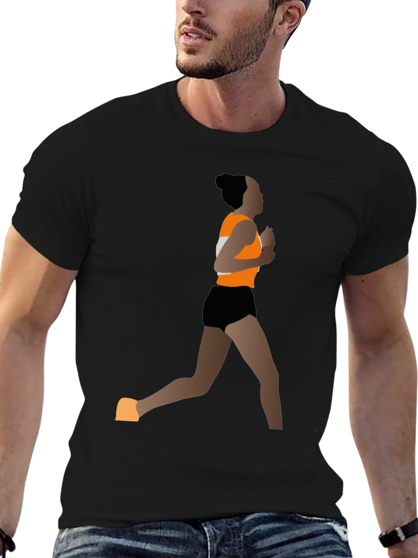 Runner Graphic Tee - Black Athletic Style Shirt