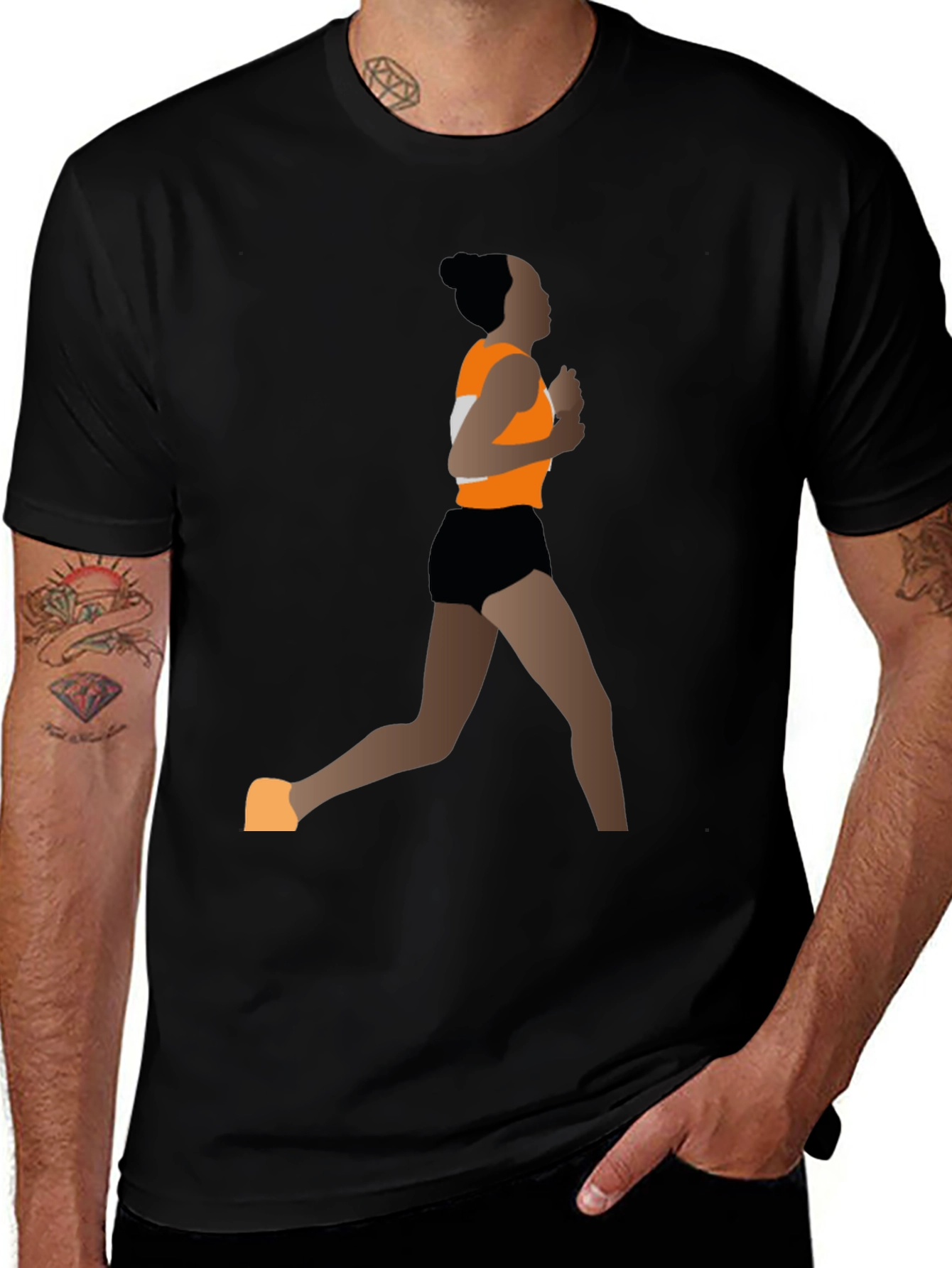 Runner Graphic Tee - Black Athletic Style Shirt