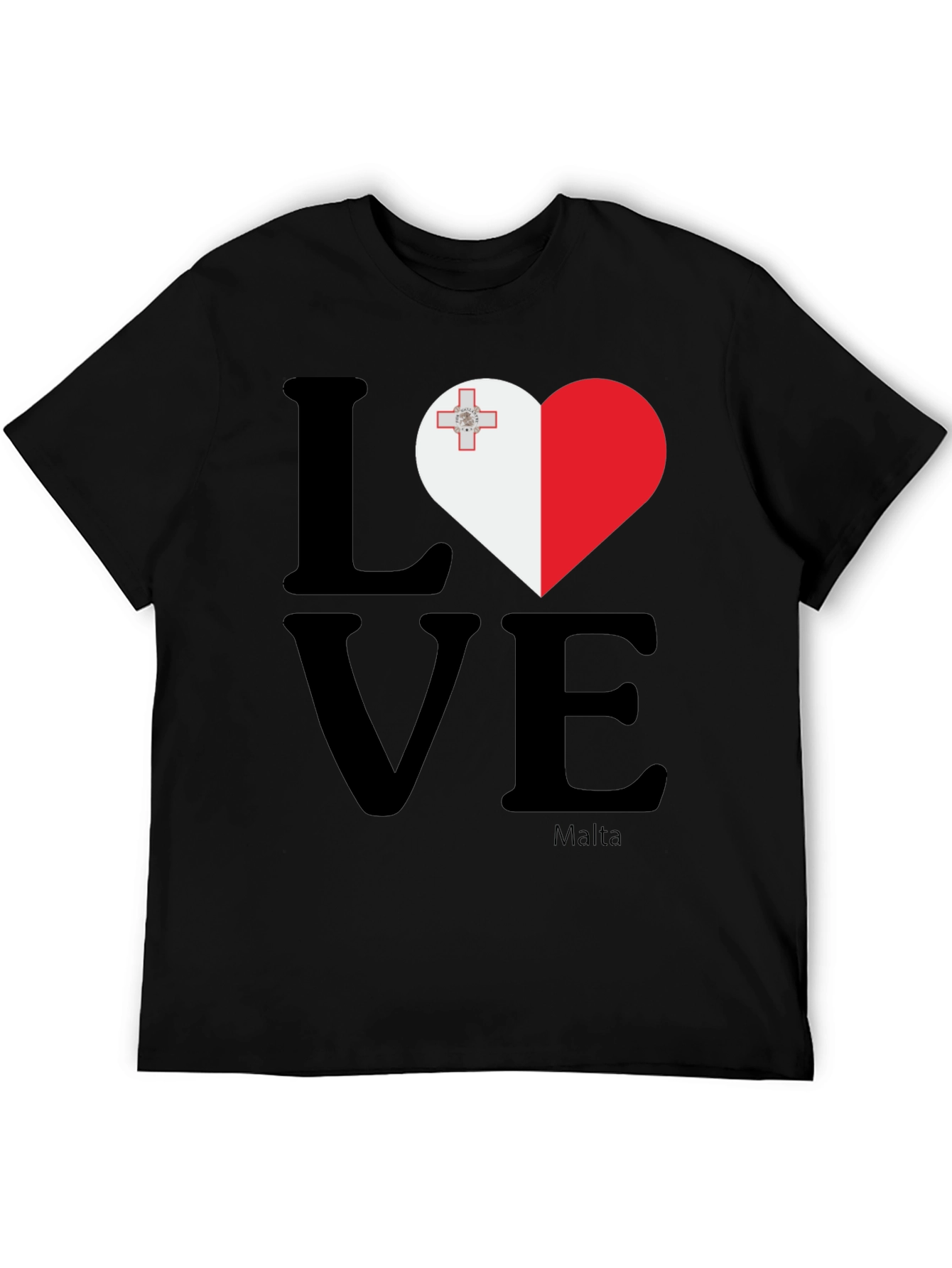 Malta Flag Heart Love Graphic T-Shirt