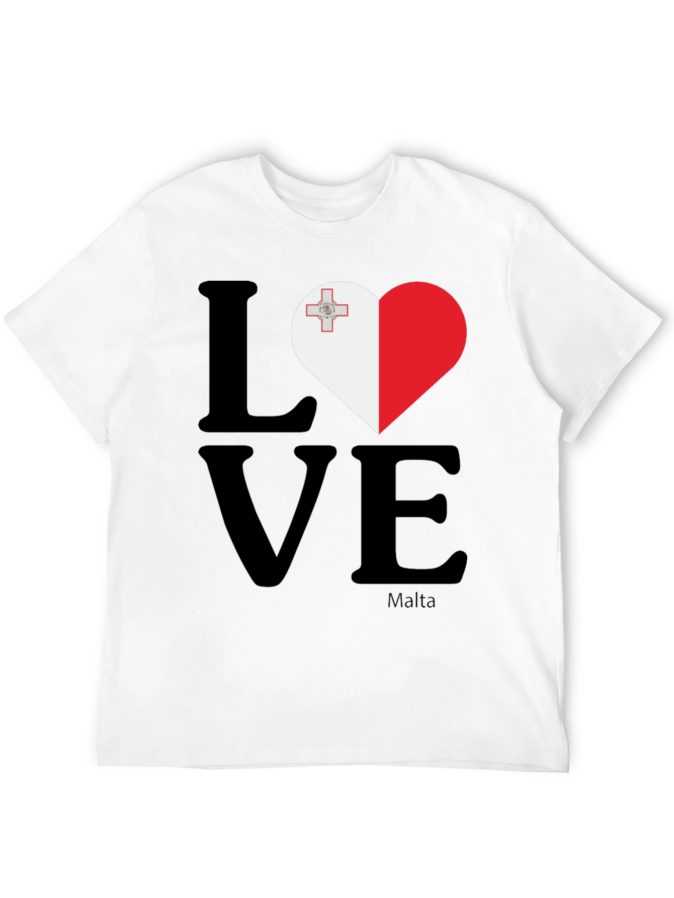 Malta Flag Heart Love Graphic T-Shirt