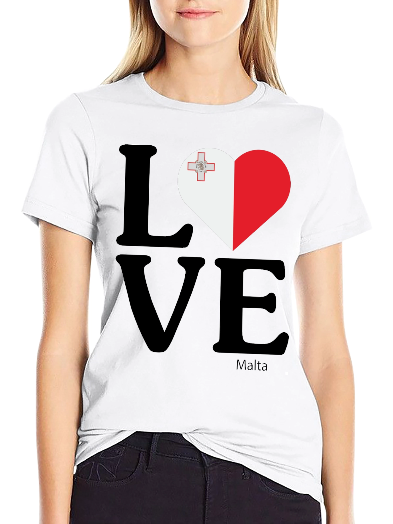 Malta Flag Heart Love Graphic T-Shirt