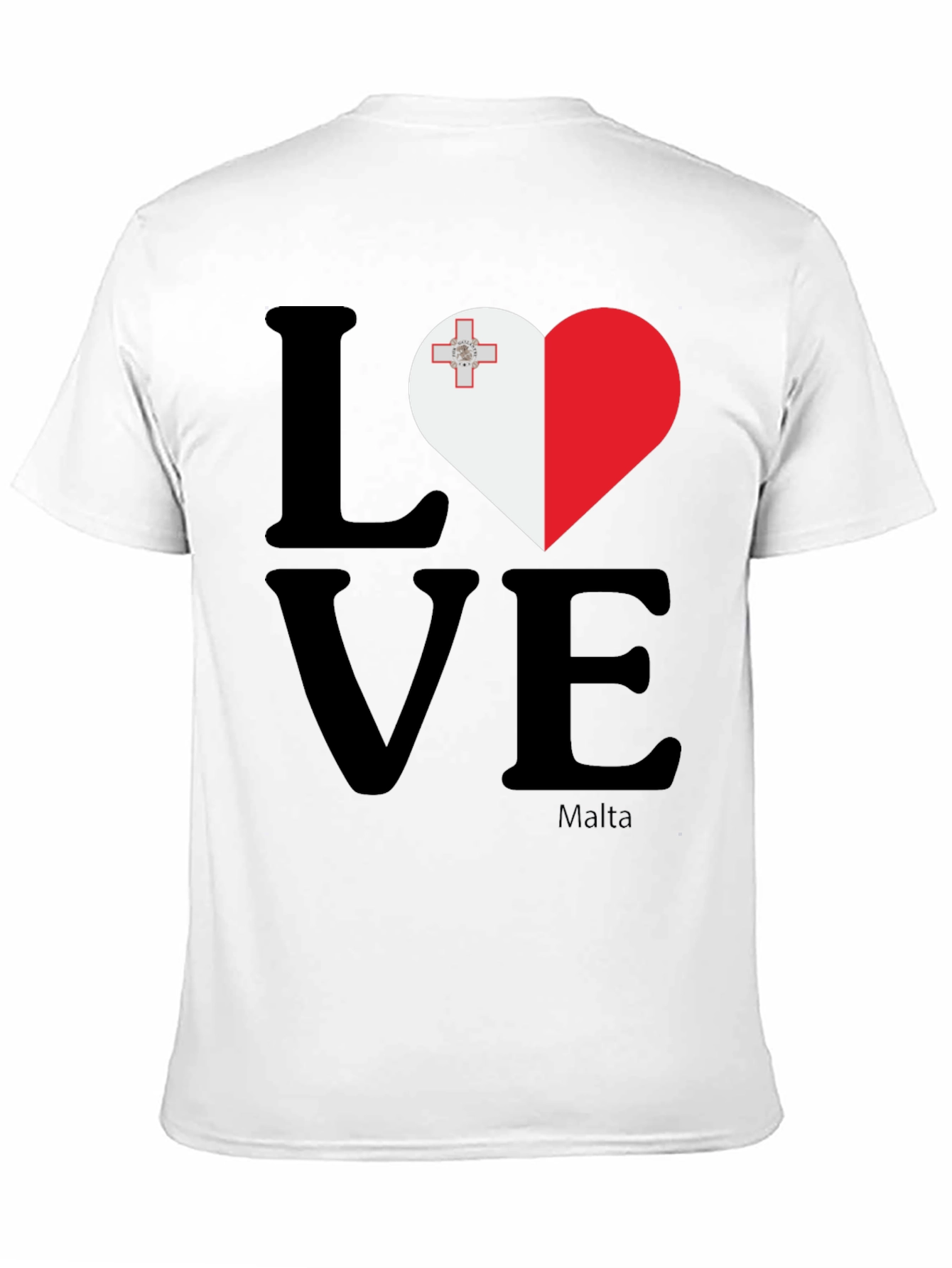 Malta Flag Heart Love Graphic T-Shirt
