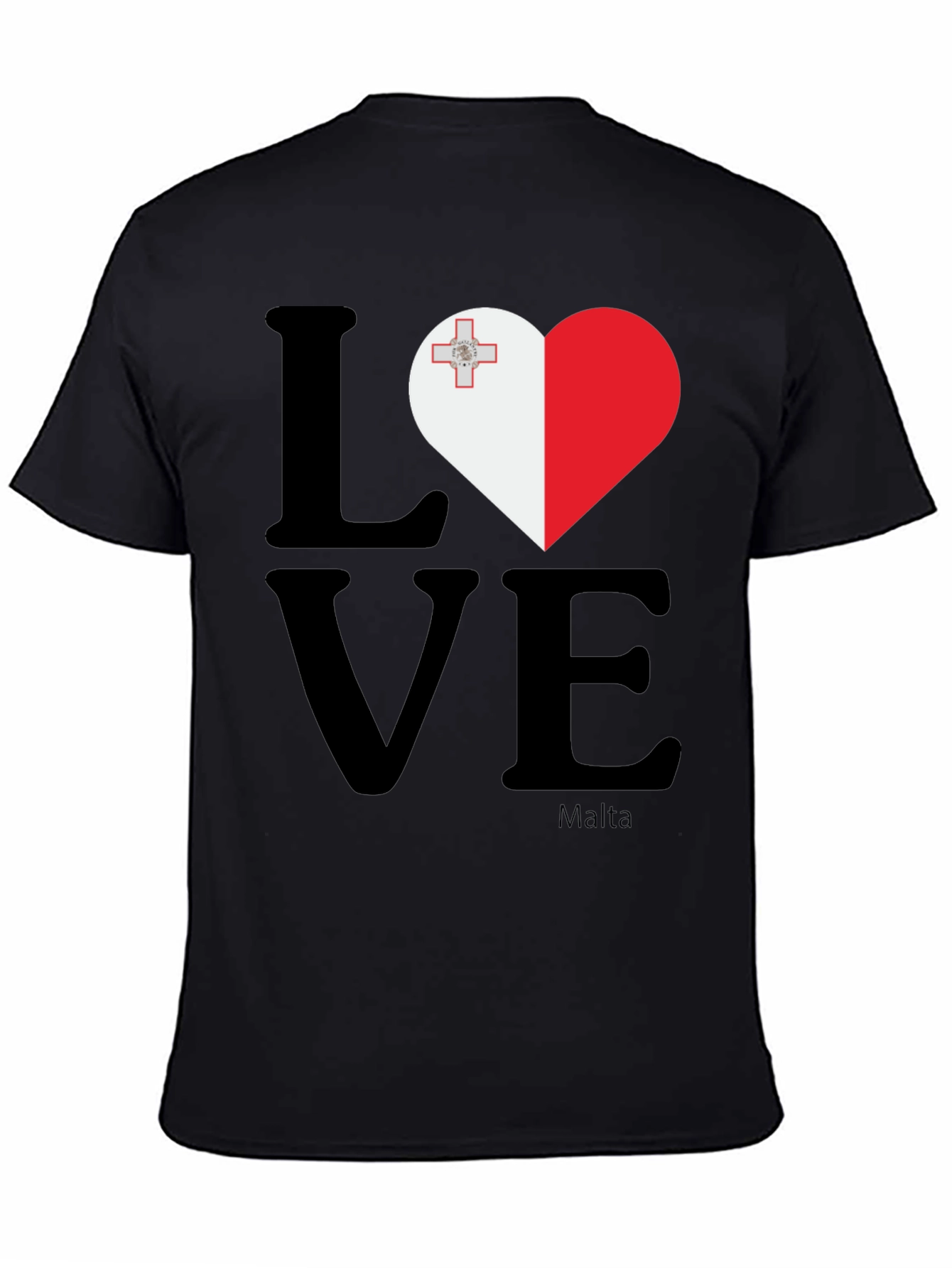 Malta Flag Heart Love Graphic T-Shirt