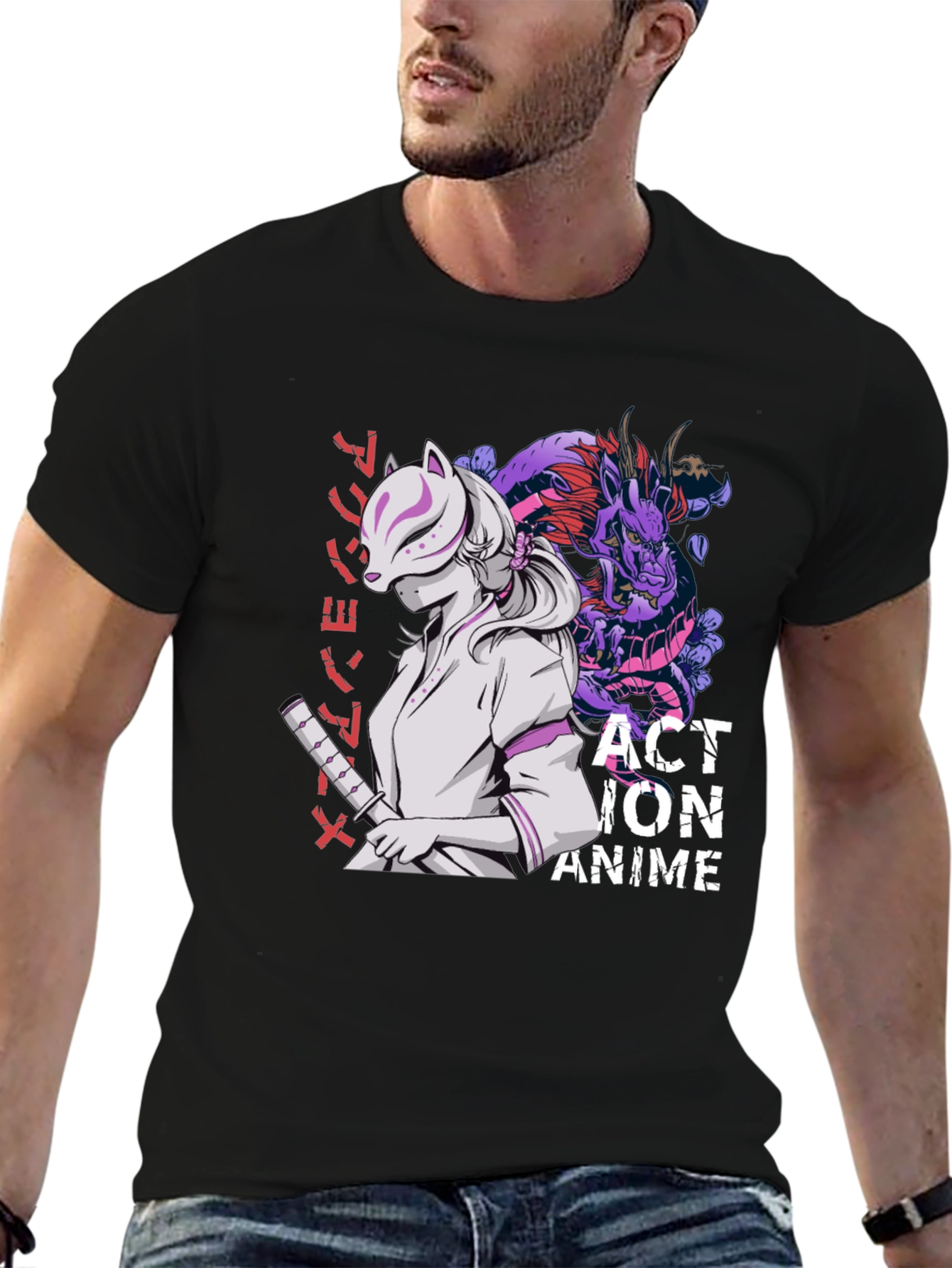 Anime Action Graphic T-Shirt - Stylish Cotton Tee