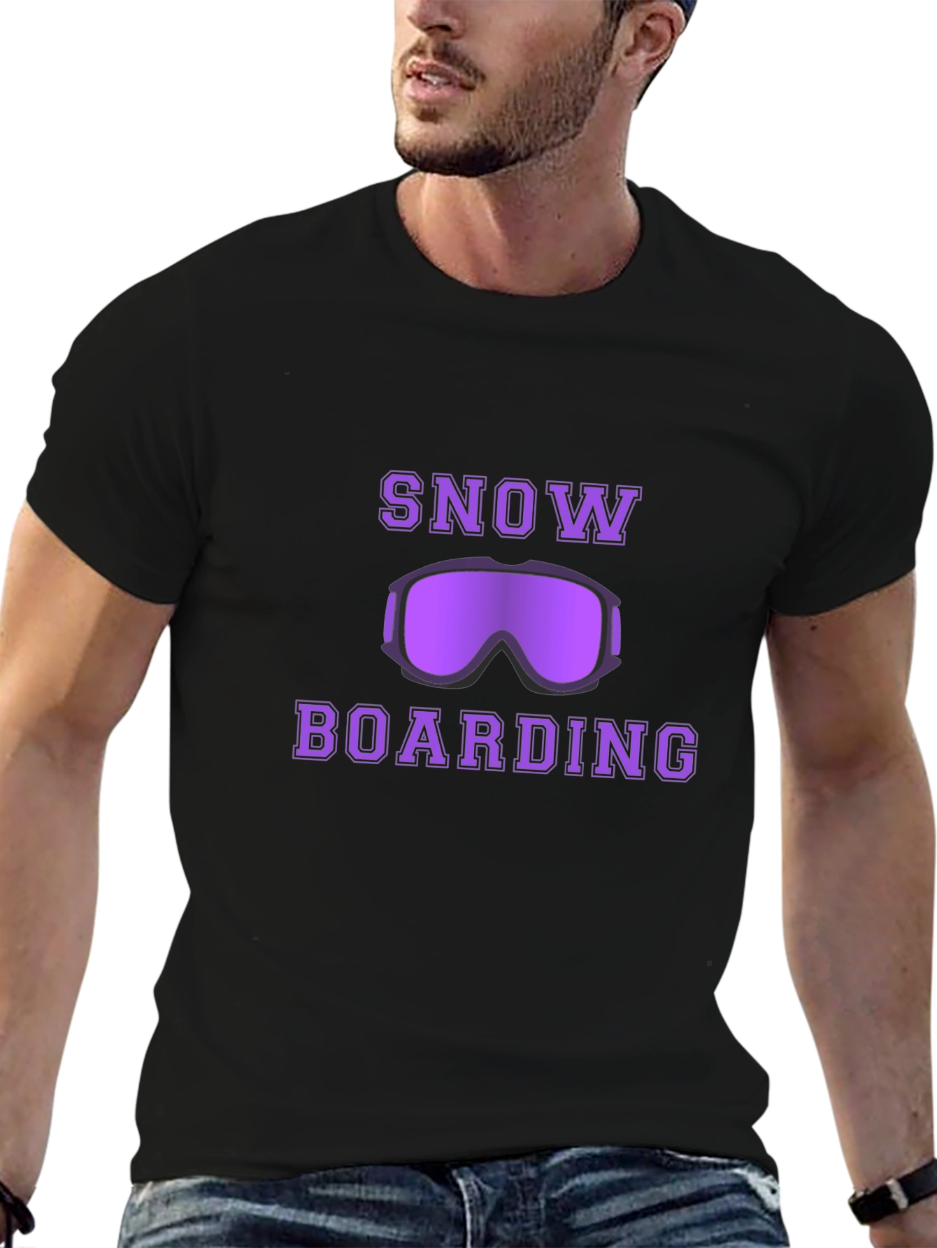 Snowboarding Goggles T-Shirt - Stylish Black Tee
