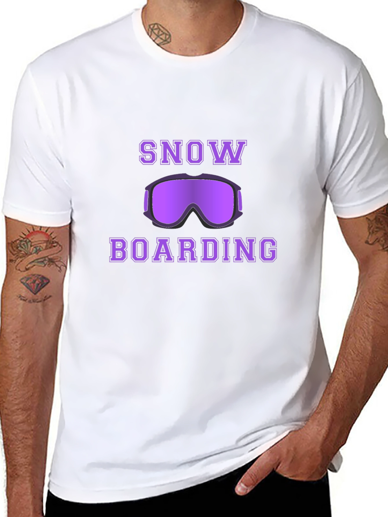 Snowboarding Goggles T-Shirt - Stylish Black Tee