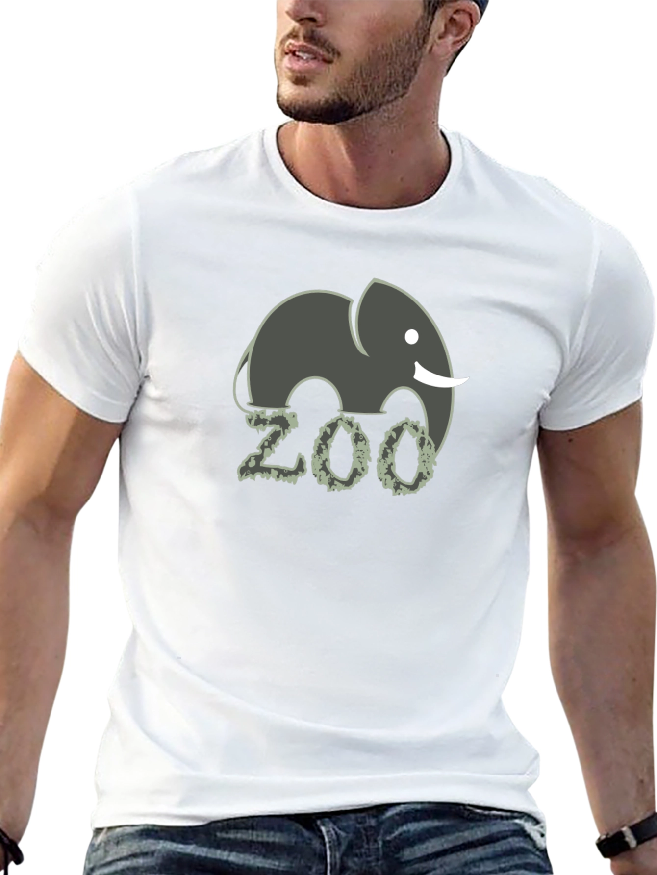 Zoo Elephant Graphic Tee - Novelty Animal T-Shirt