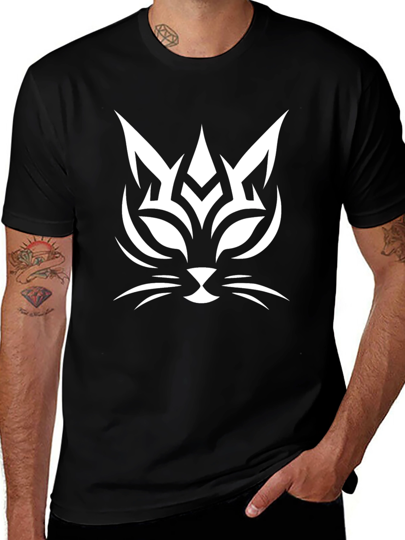 Cool Cat Graphic Black T-Shirt
