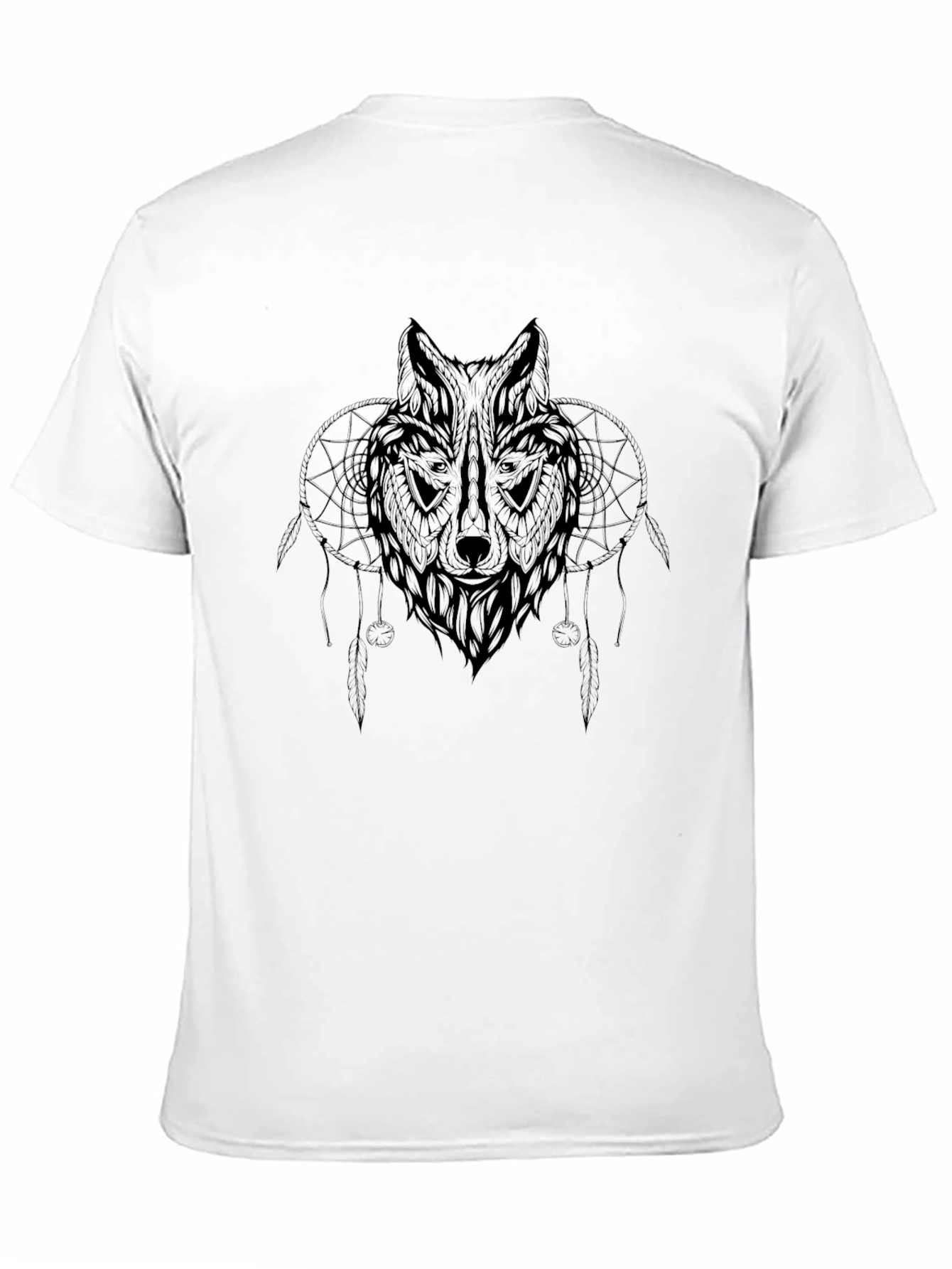 Black Wolf Dreamcatcher Graphic T-Shirt