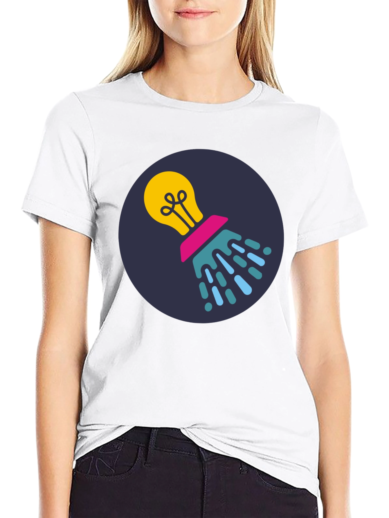 Creative Idea Lightbulb Black T-Shirt