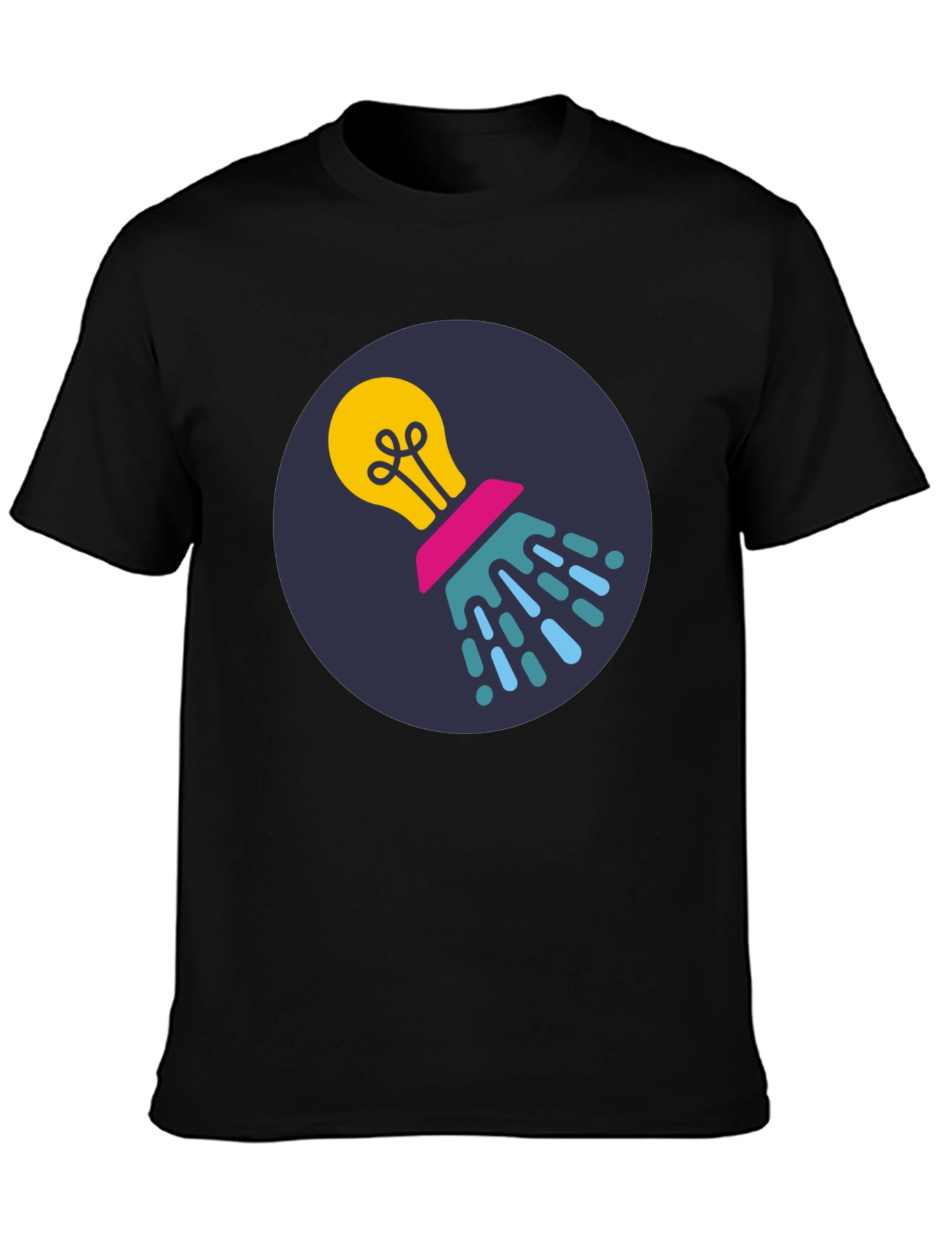 Creative Idea Lightbulb Black T-Shirt