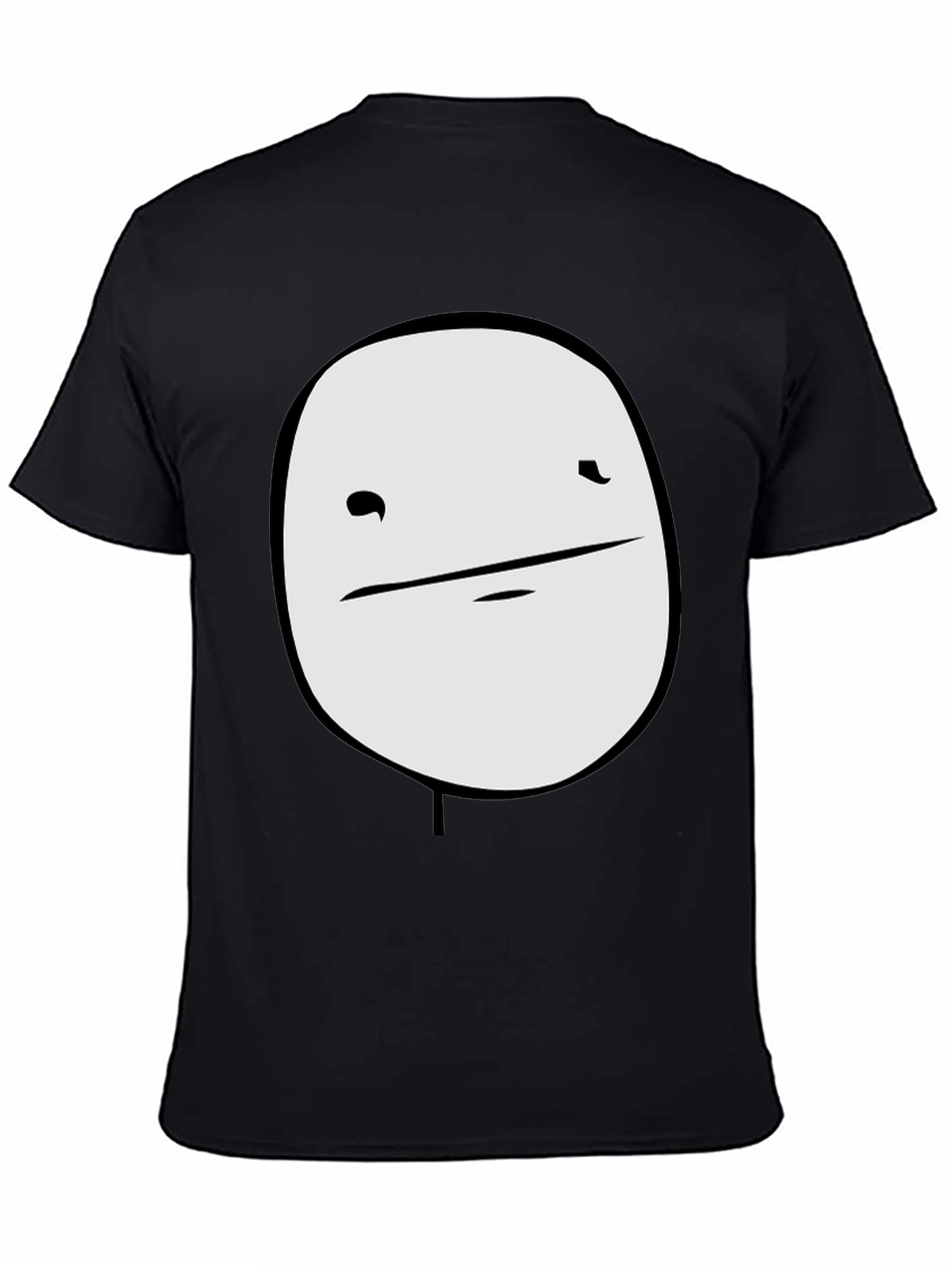 Mens Black Graphic T-Shirt - Meme Face Design