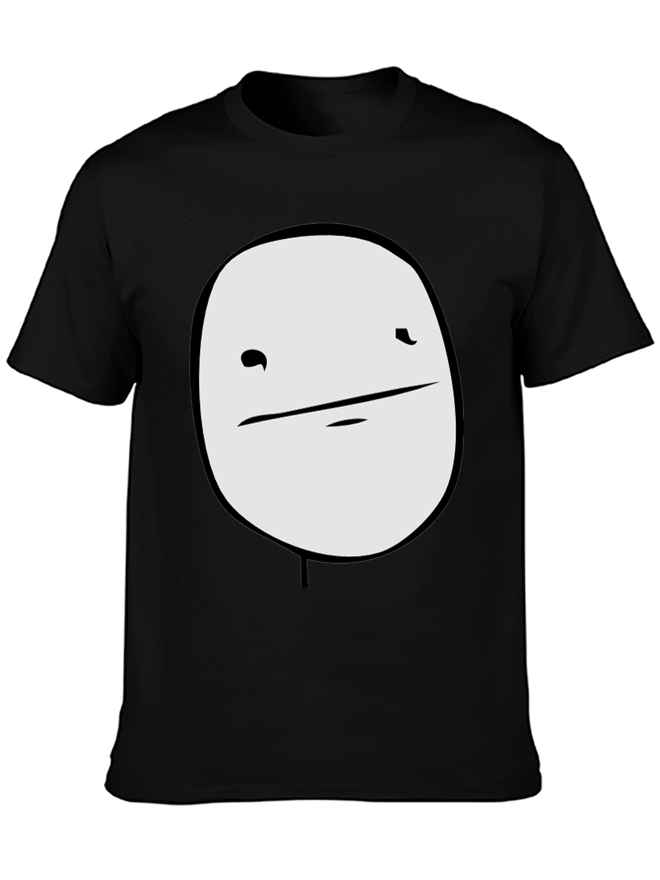 Mens Black Graphic T-Shirt - Meme Face Design