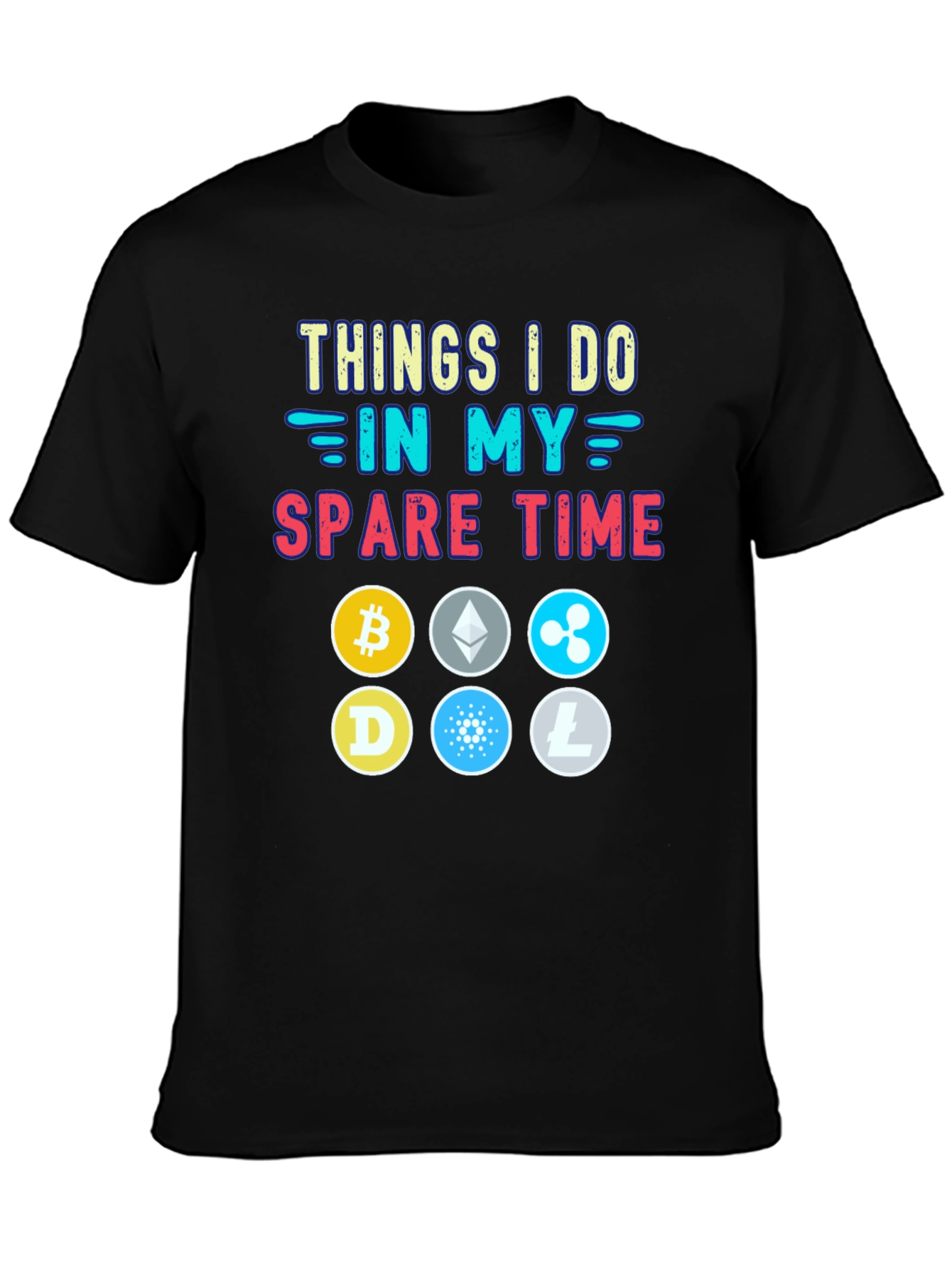 Crypto Spare Time Black T-Shirt
