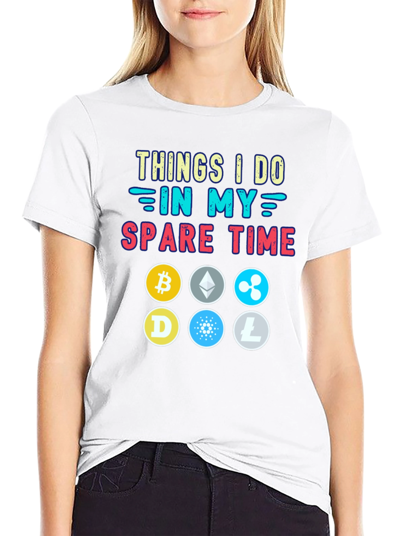 Crypto Spare Time Black T-Shirt