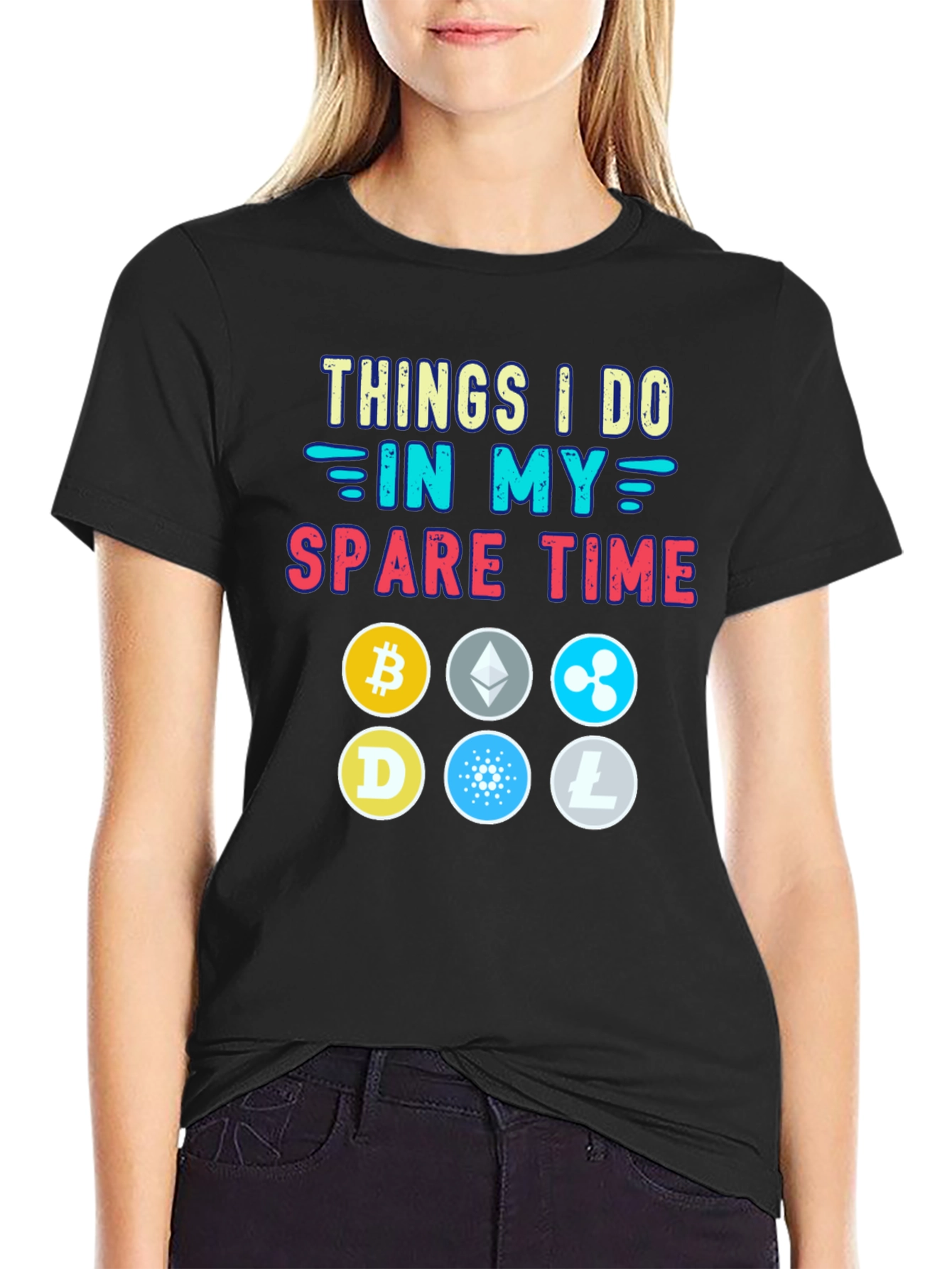 Crypto Spare Time Black T-Shirt