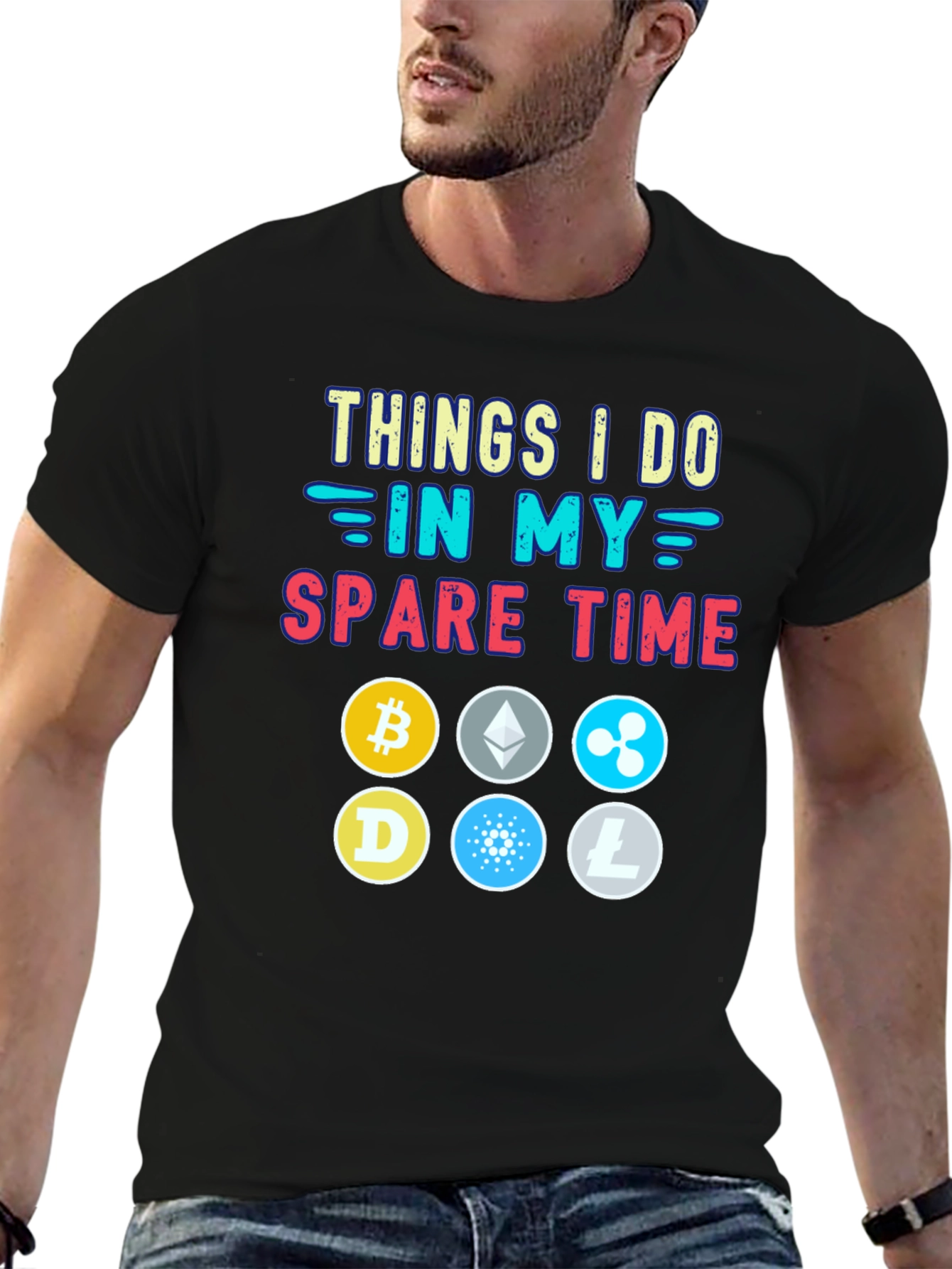 Crypto Spare Time Black T-Shirt