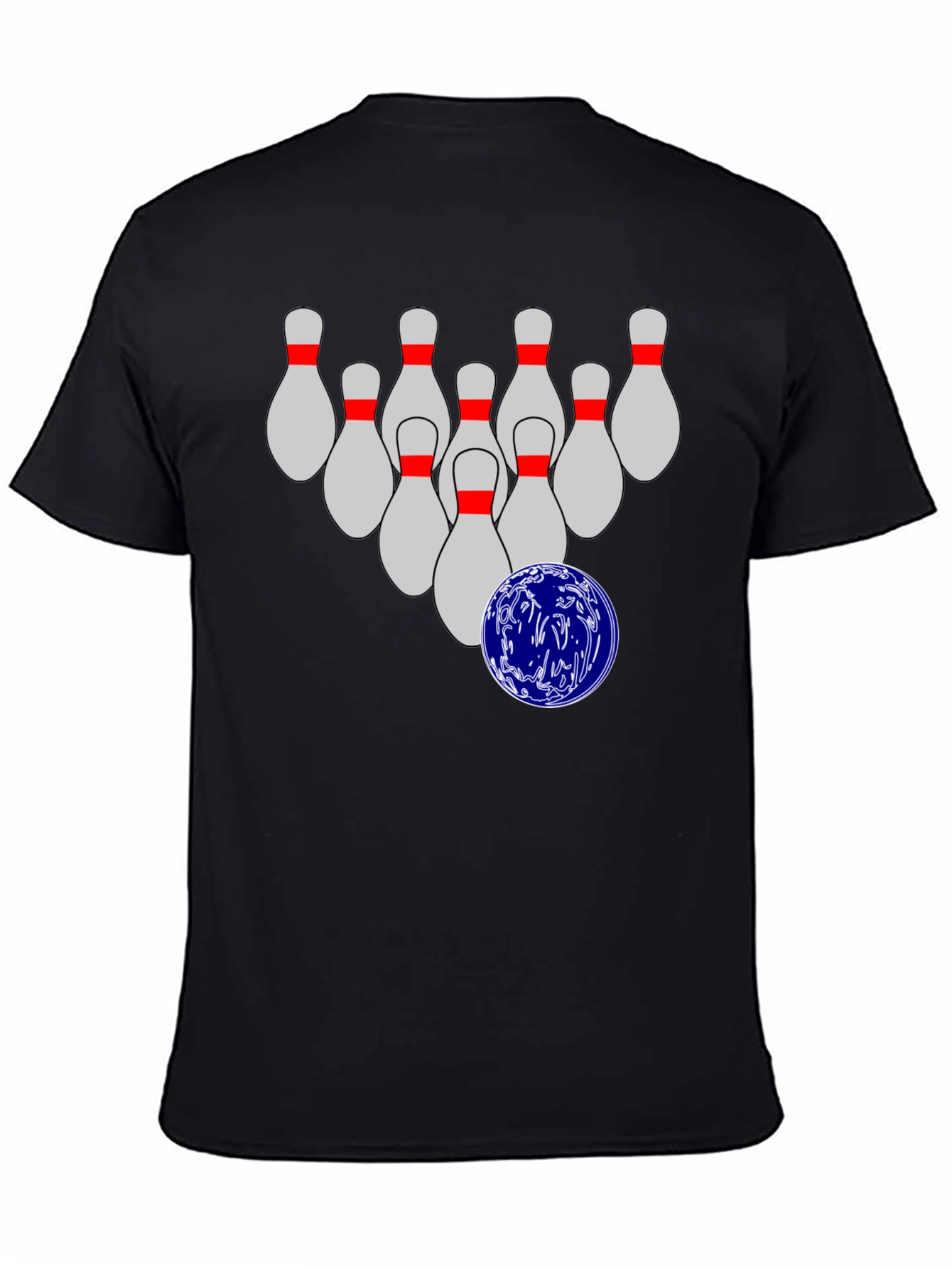 Bowling Pins & Ball Graphic T-Shirt