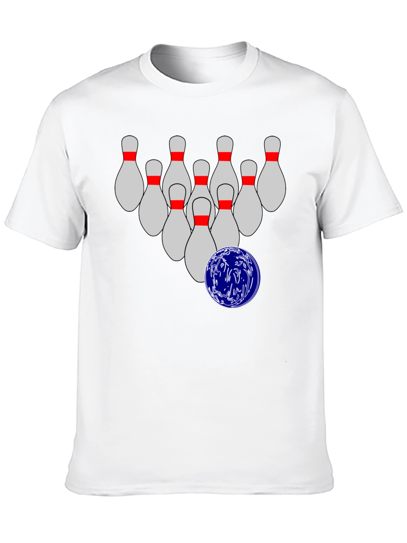 Bowling Pins & Ball Graphic T-Shirt