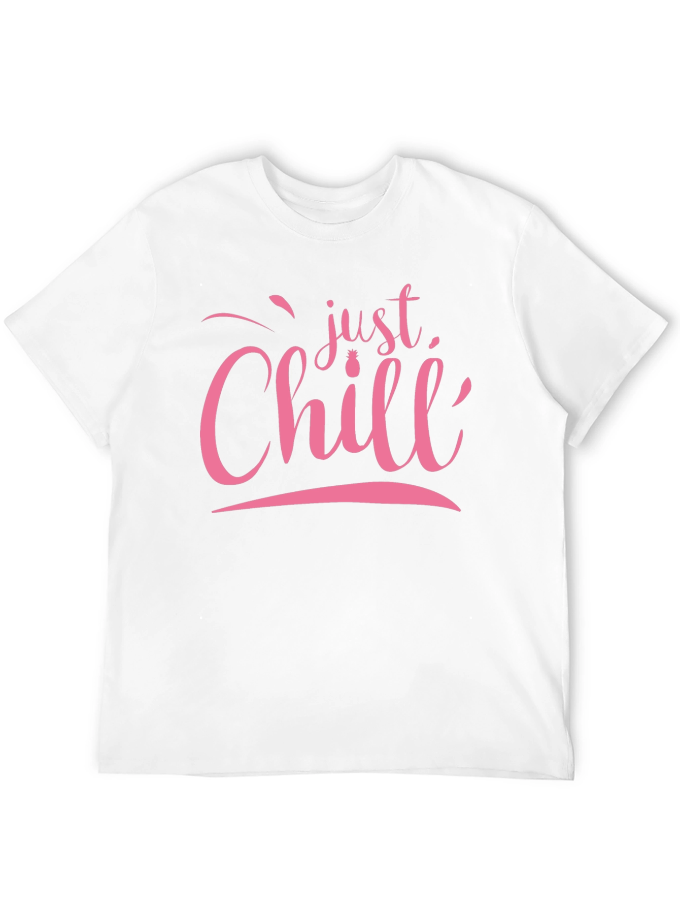 Just Chill Pink Graphic Black T-Shirt