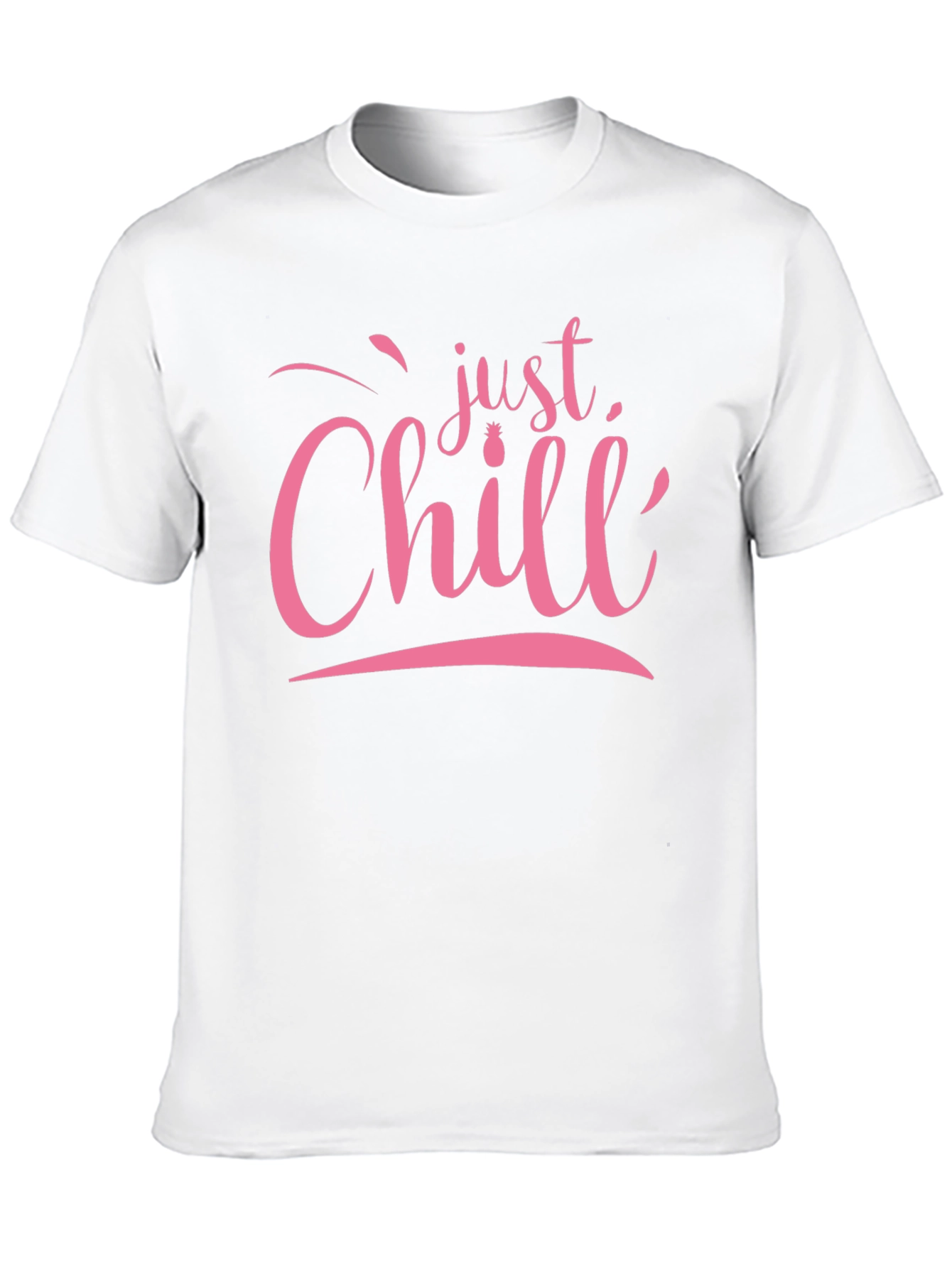 Just Chill Pink Graphic Black T-Shirt