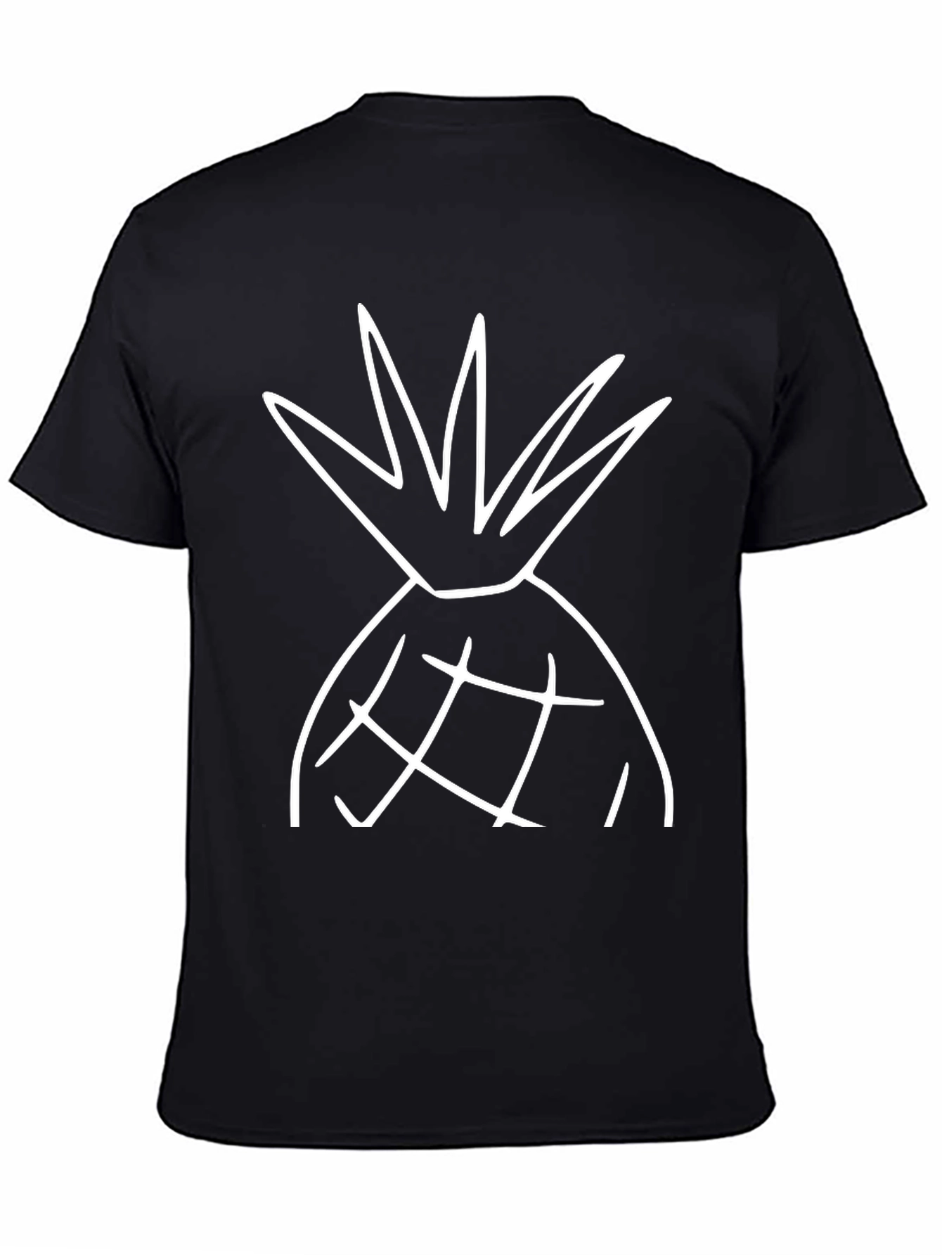 Pineapple Graphic Tee - Black Cotton T-Shirt