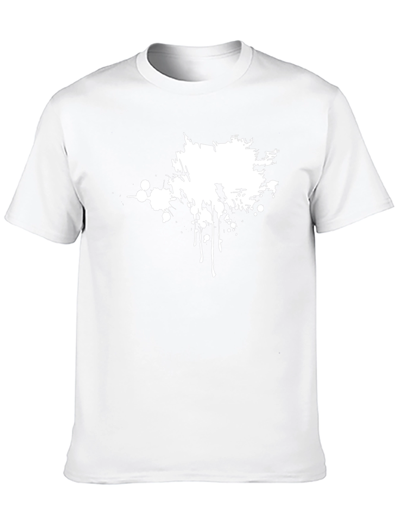 Black T-Shirt with White Splatter Graphic