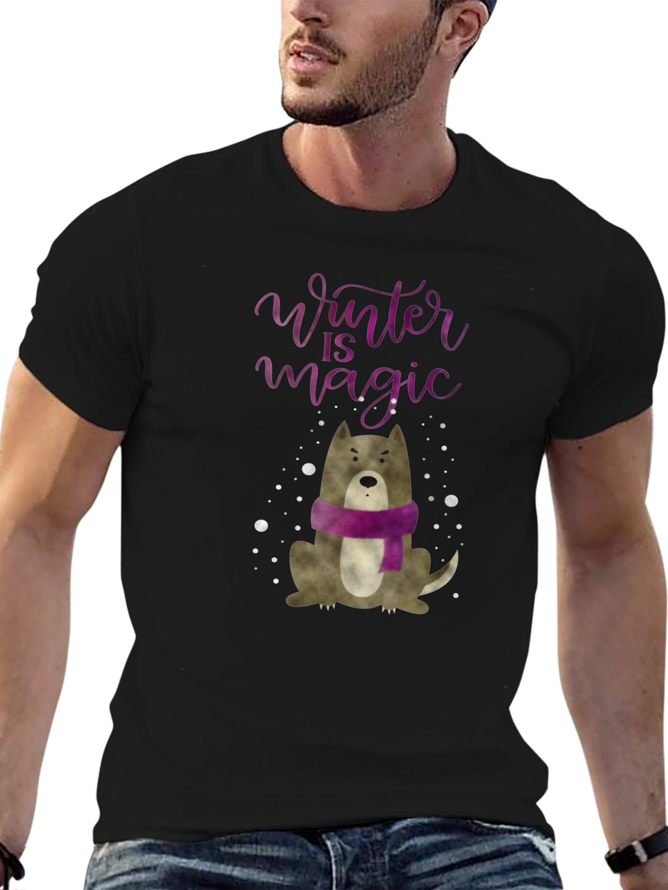Winter Magic Dog Graphic Tee