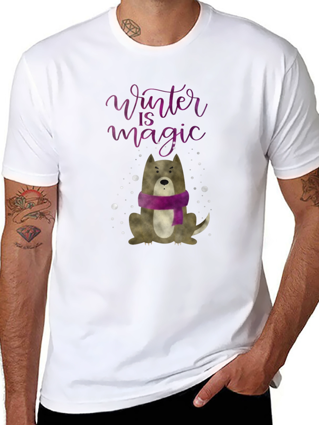 Winter Magic Dog Graphic Tee