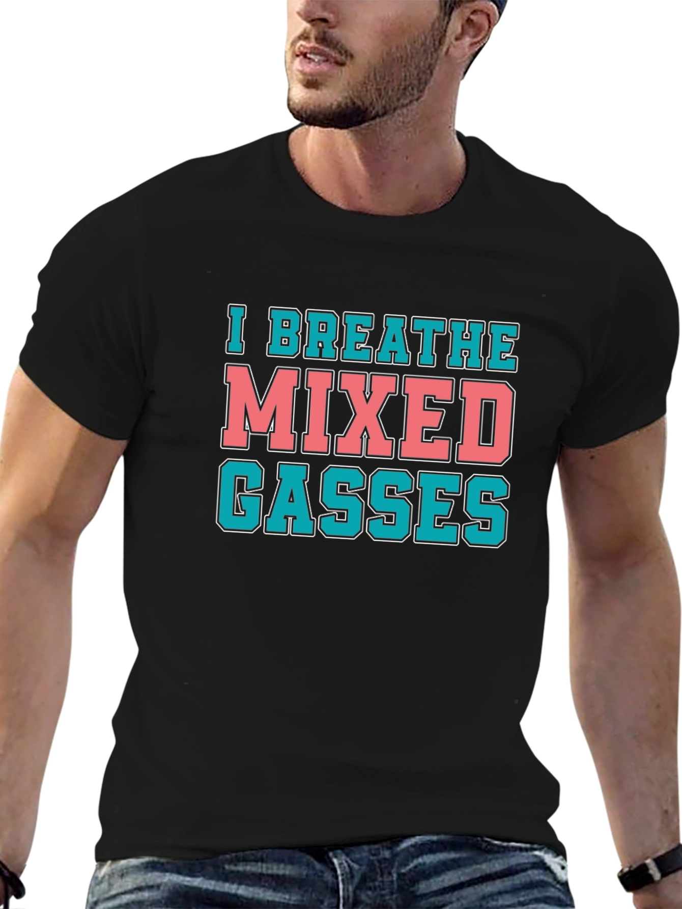 I Breathe Mixed Gasses Black T-Shirt