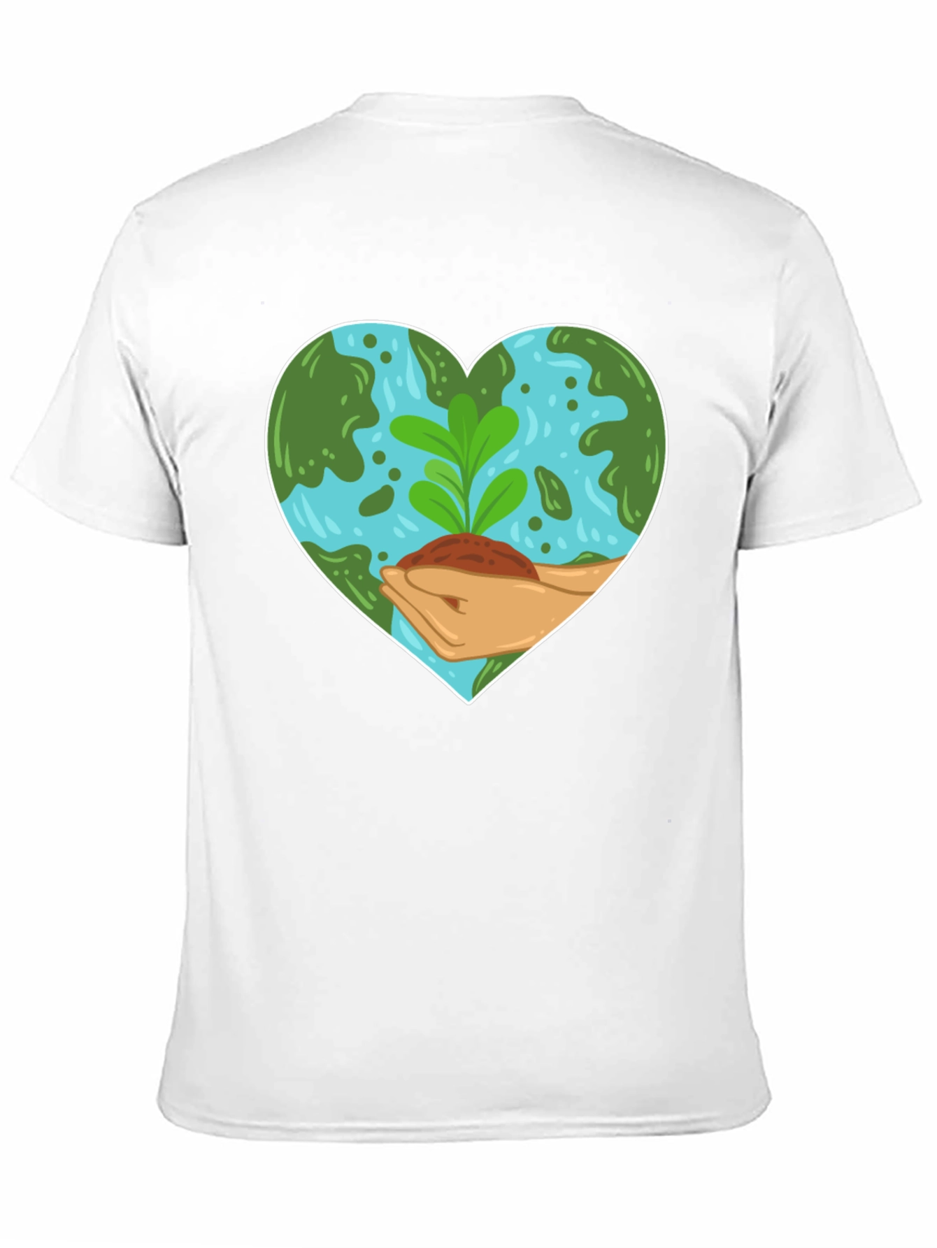 Eco Heart T-Shirt: Black Earth-Loving Design