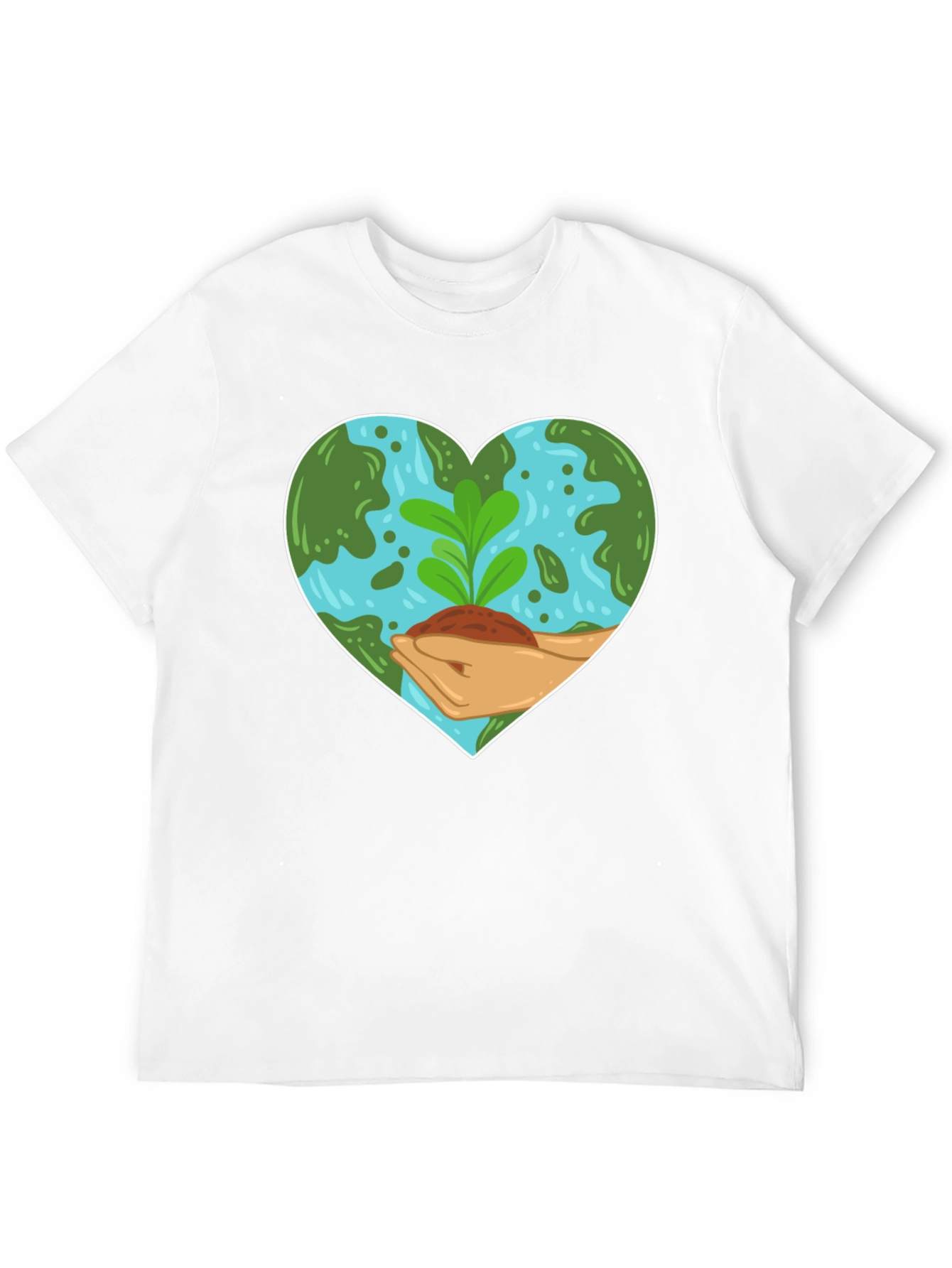 Eco Heart T-Shirt: Black Earth-Loving Design