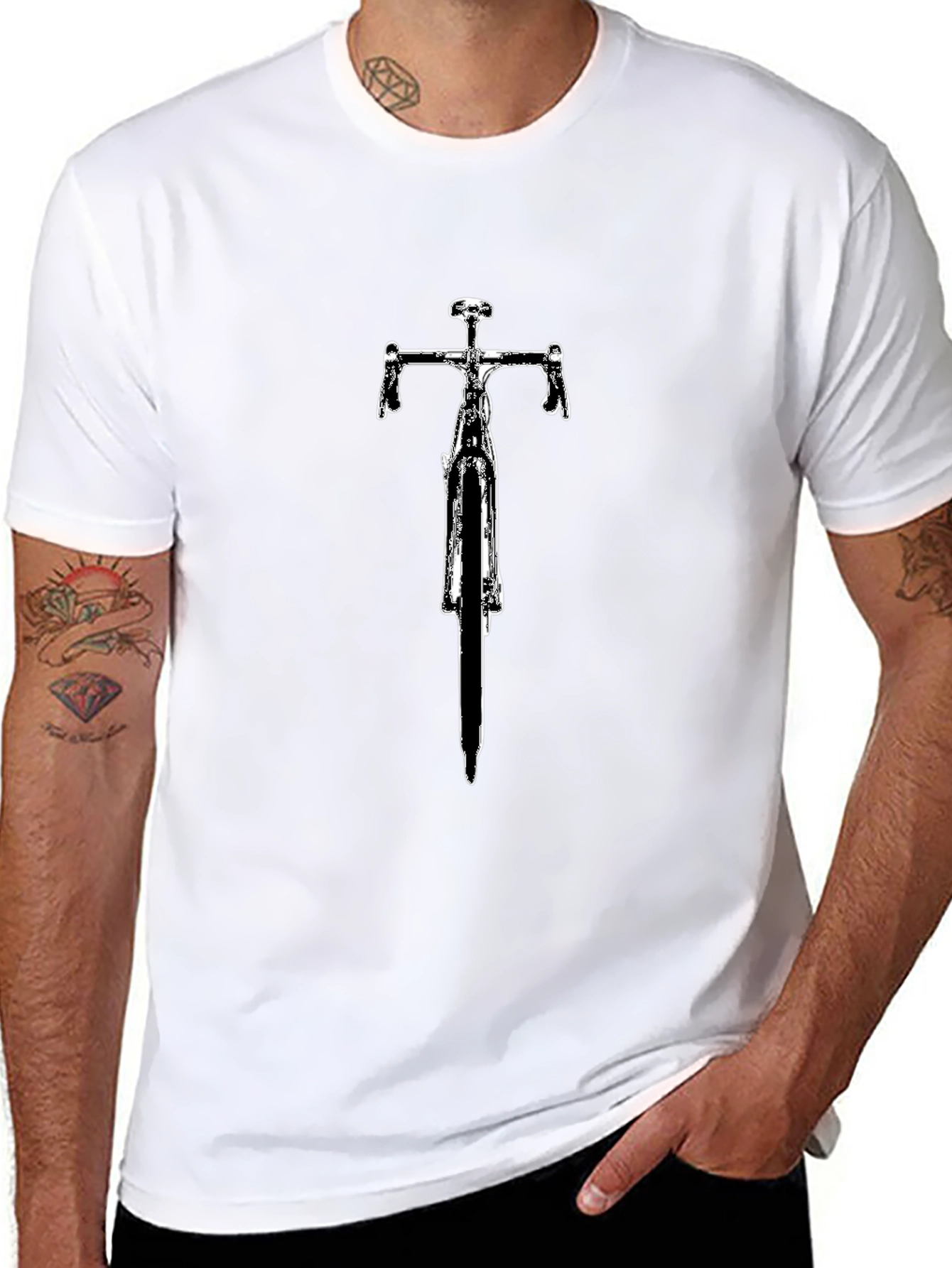 Mens Black Bicycle Graphic Tee