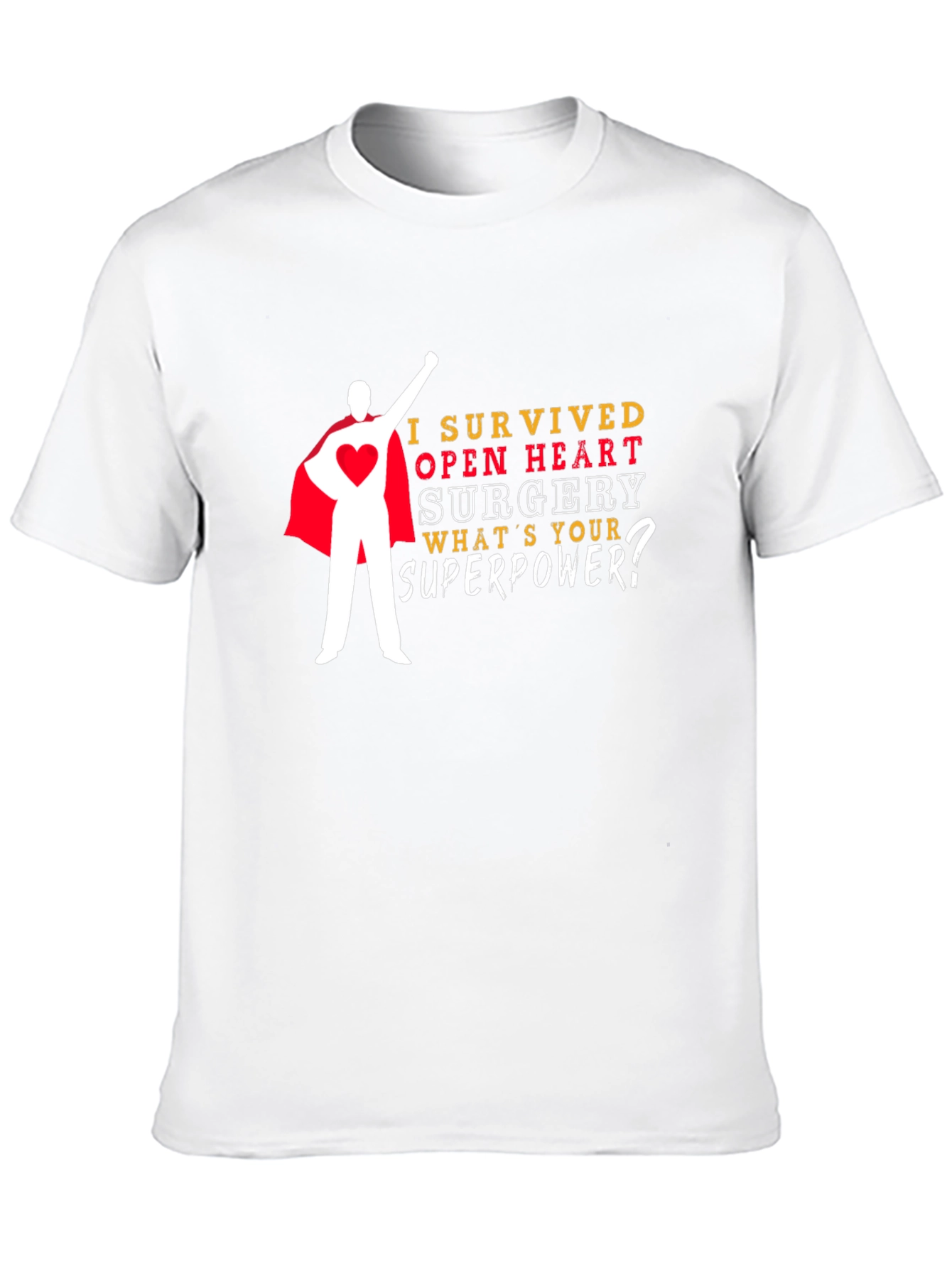 Open Heart Surgery Survivor Superhero T-Shirt