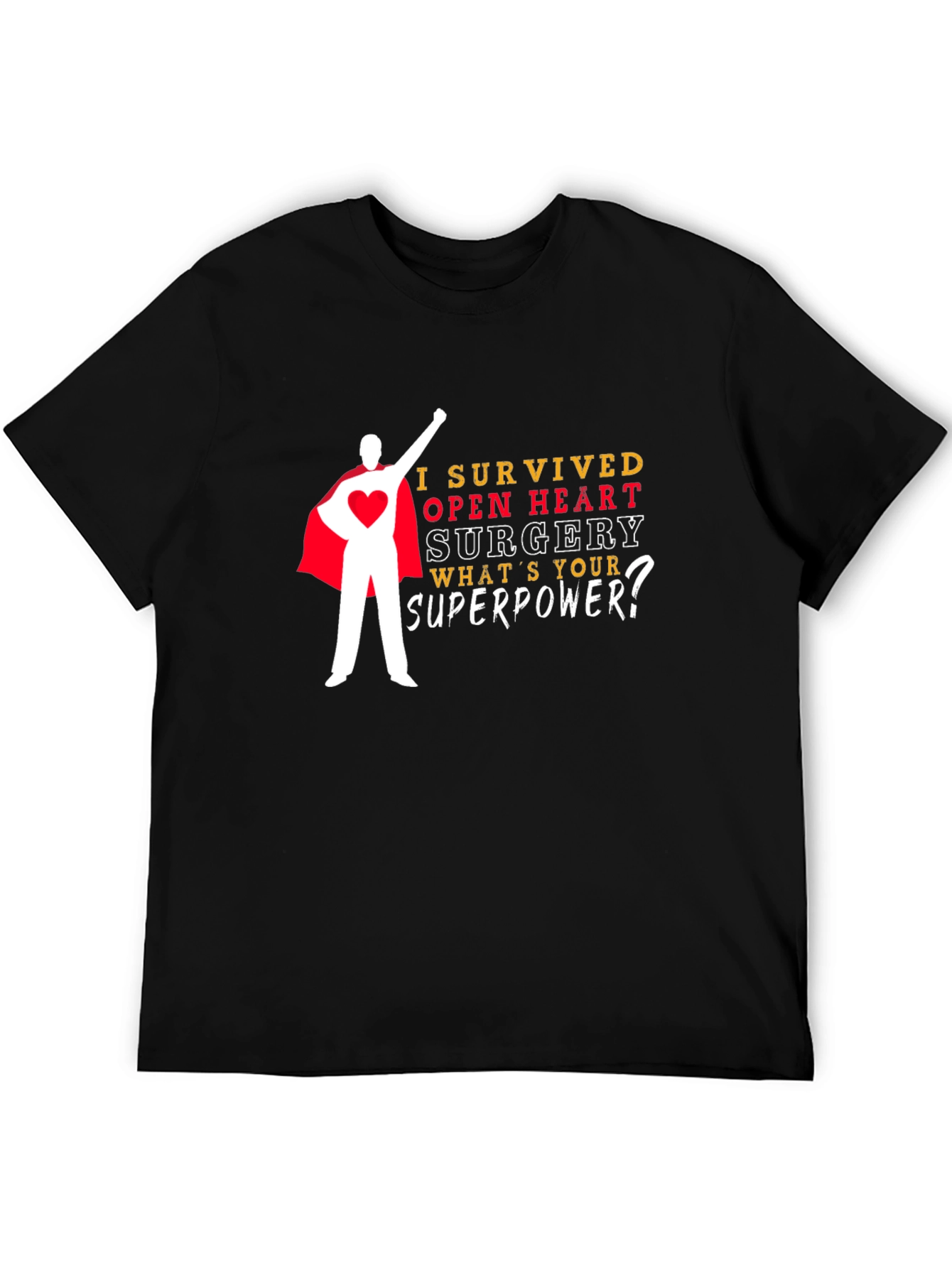 Open Heart Surgery Survivor Superhero T-Shirt