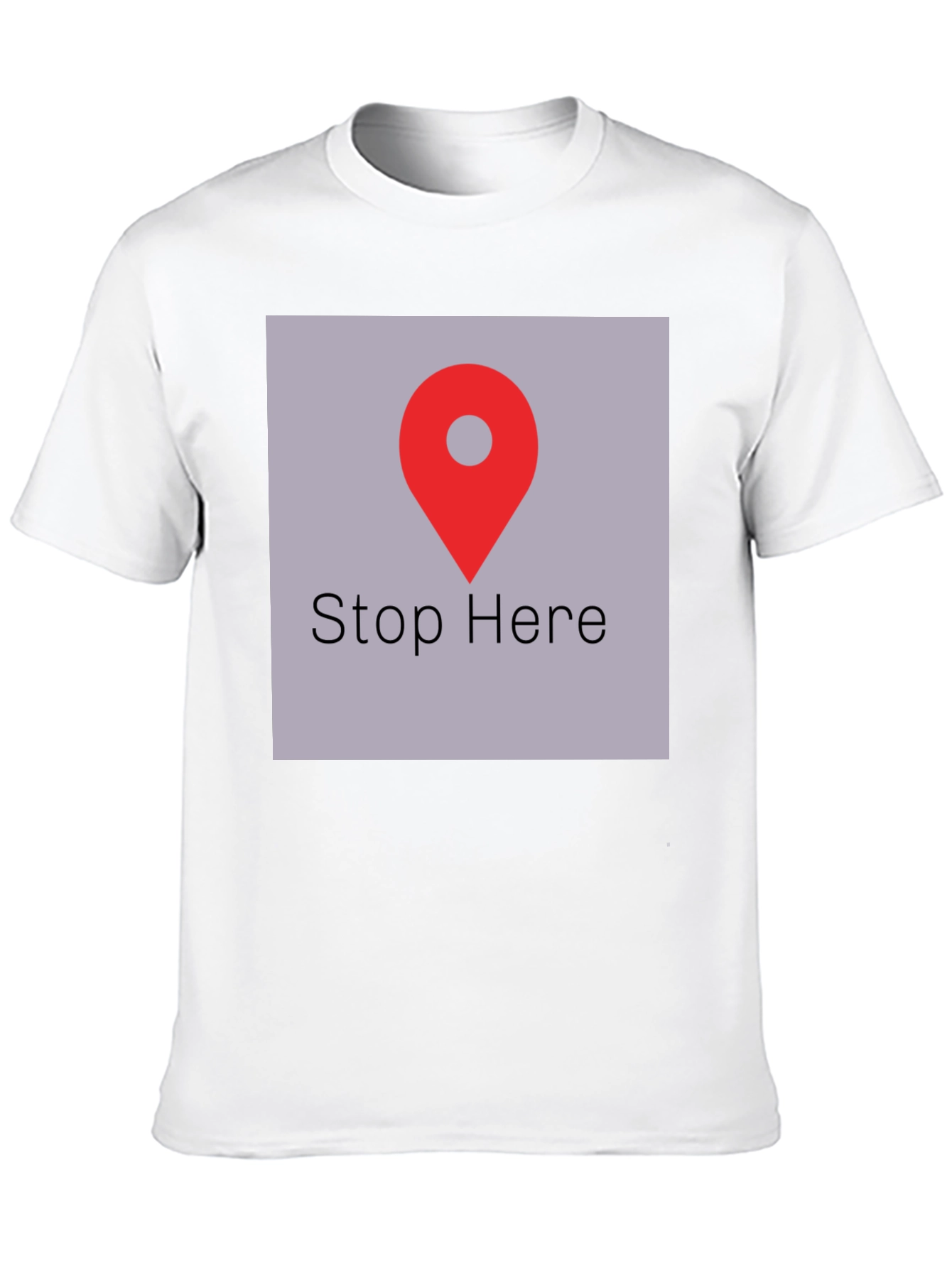 Stop Here Graphic Tee - Black Cotton T-Shirt
