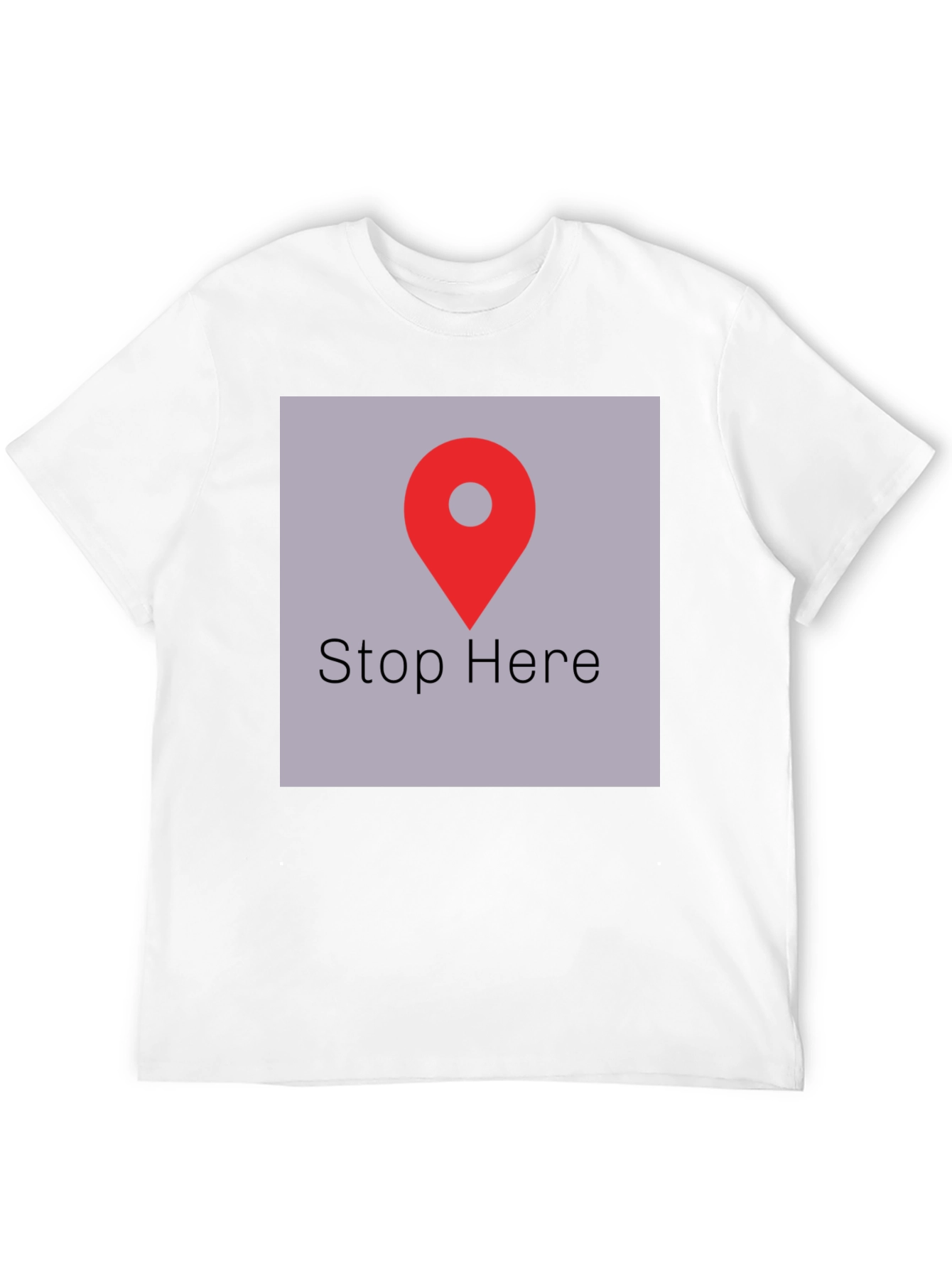 Stop Here Graphic Tee - Black Cotton T-Shirt