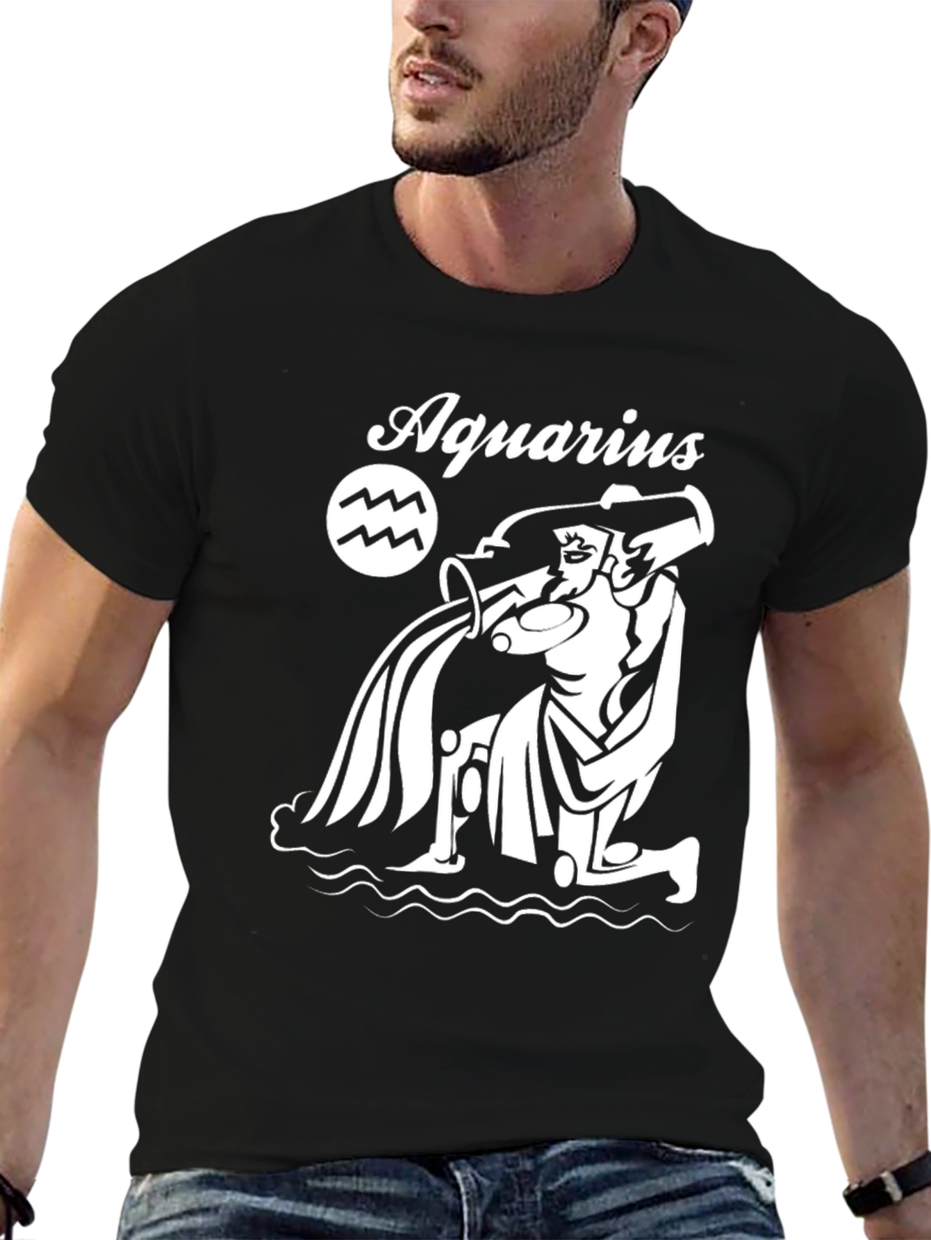 Aquarius Zodiac Sign Graphic T-Shirt