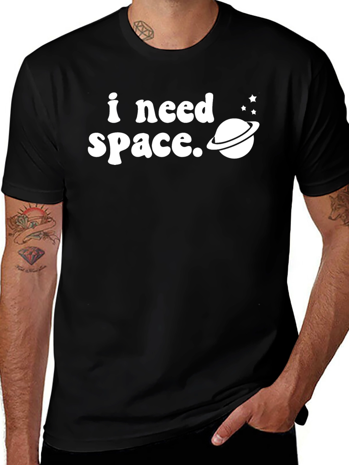 I Need Space Graphic Tee - Black T-Shirt
