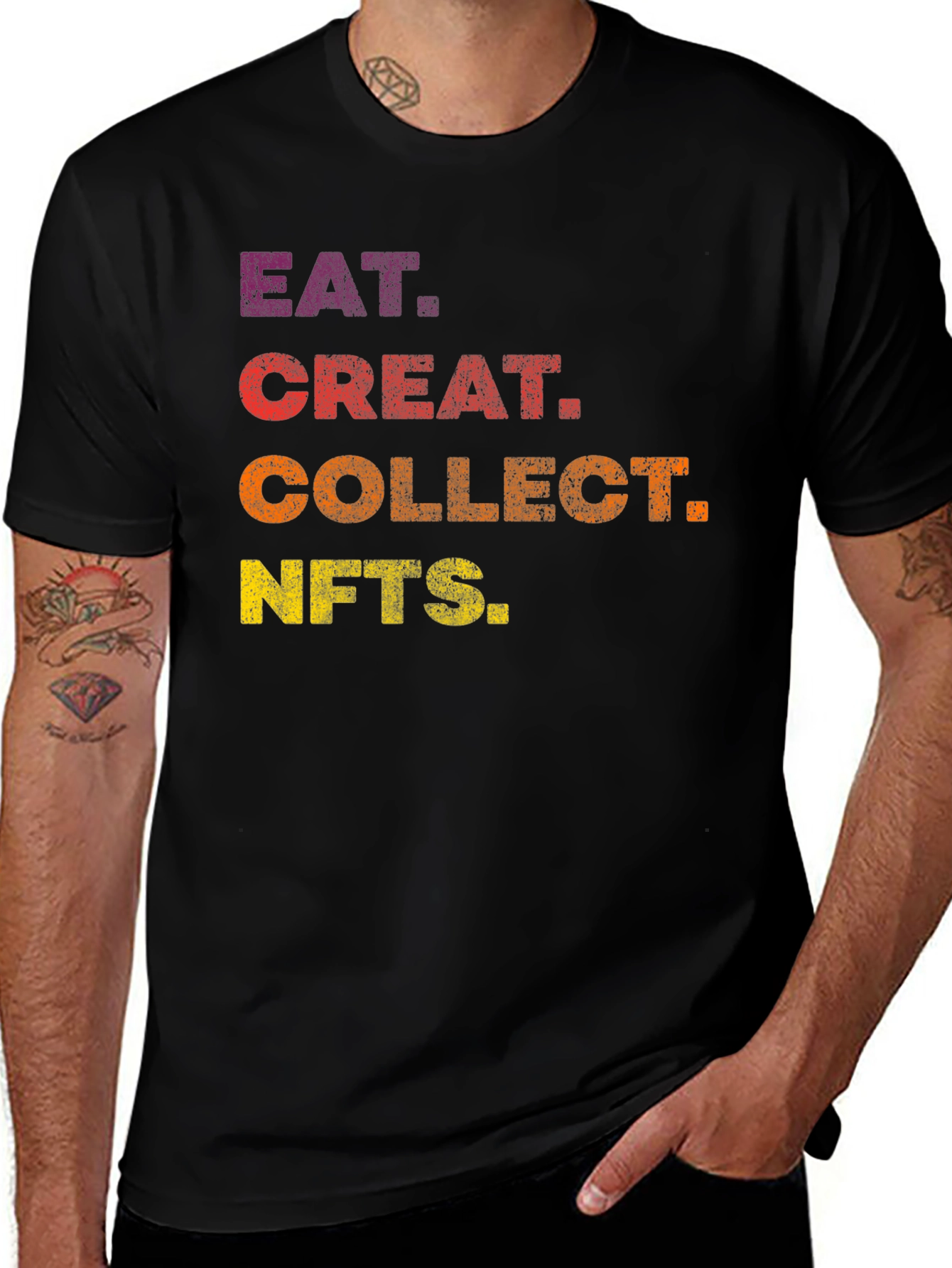 Eat Create Collect NFTs Black T-Shirt