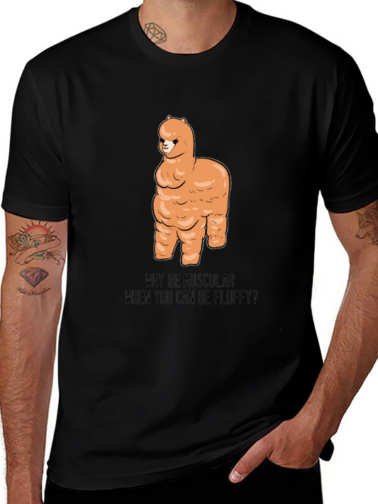Fluffy Llama Graphic Tee - Black Unisex T-Shirt
