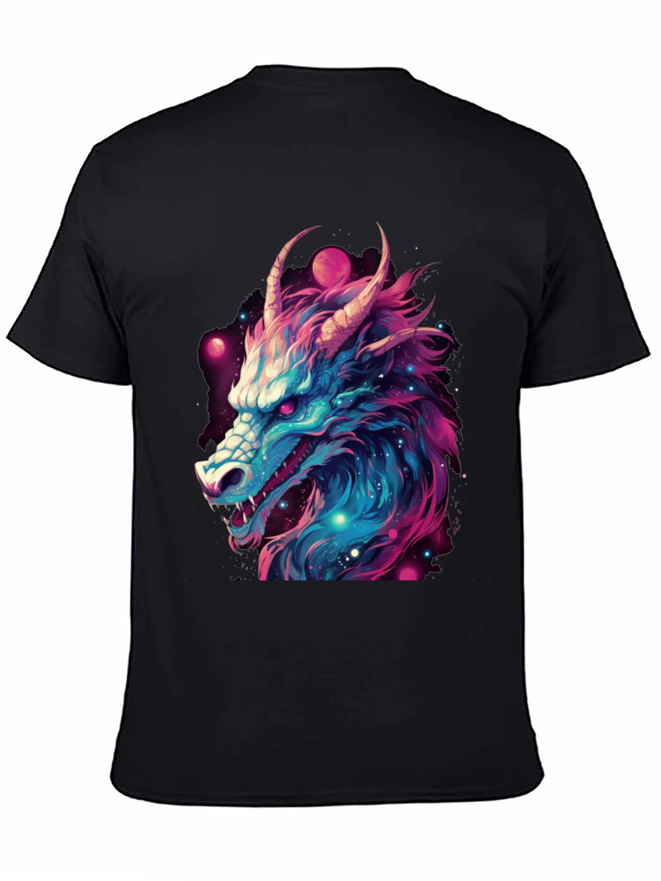 Cosmic Dragon Graphic Tee - Black T-Shirt