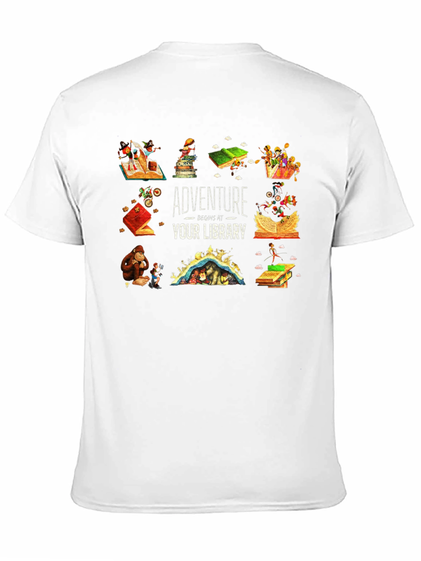 Adventure Begins at Your Library Black T-Shirt