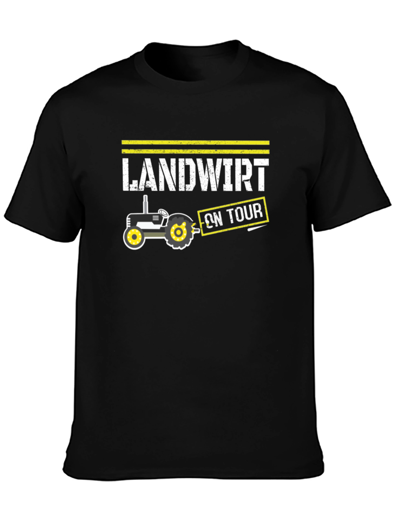 Landwirt On Tour Black T-Shirt - Tractor Design