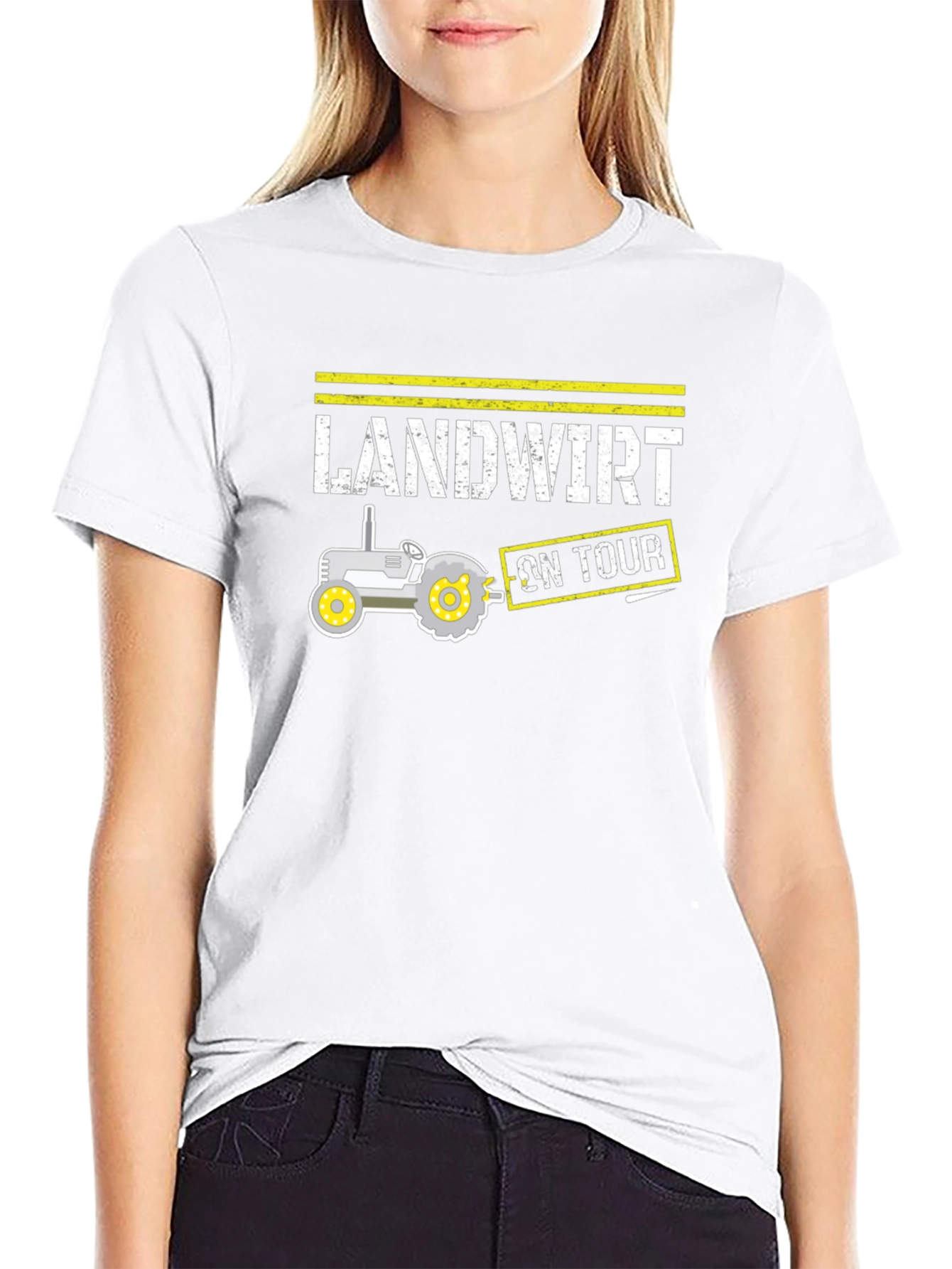 Landwirt On Tour Black T-Shirt - Tractor Design