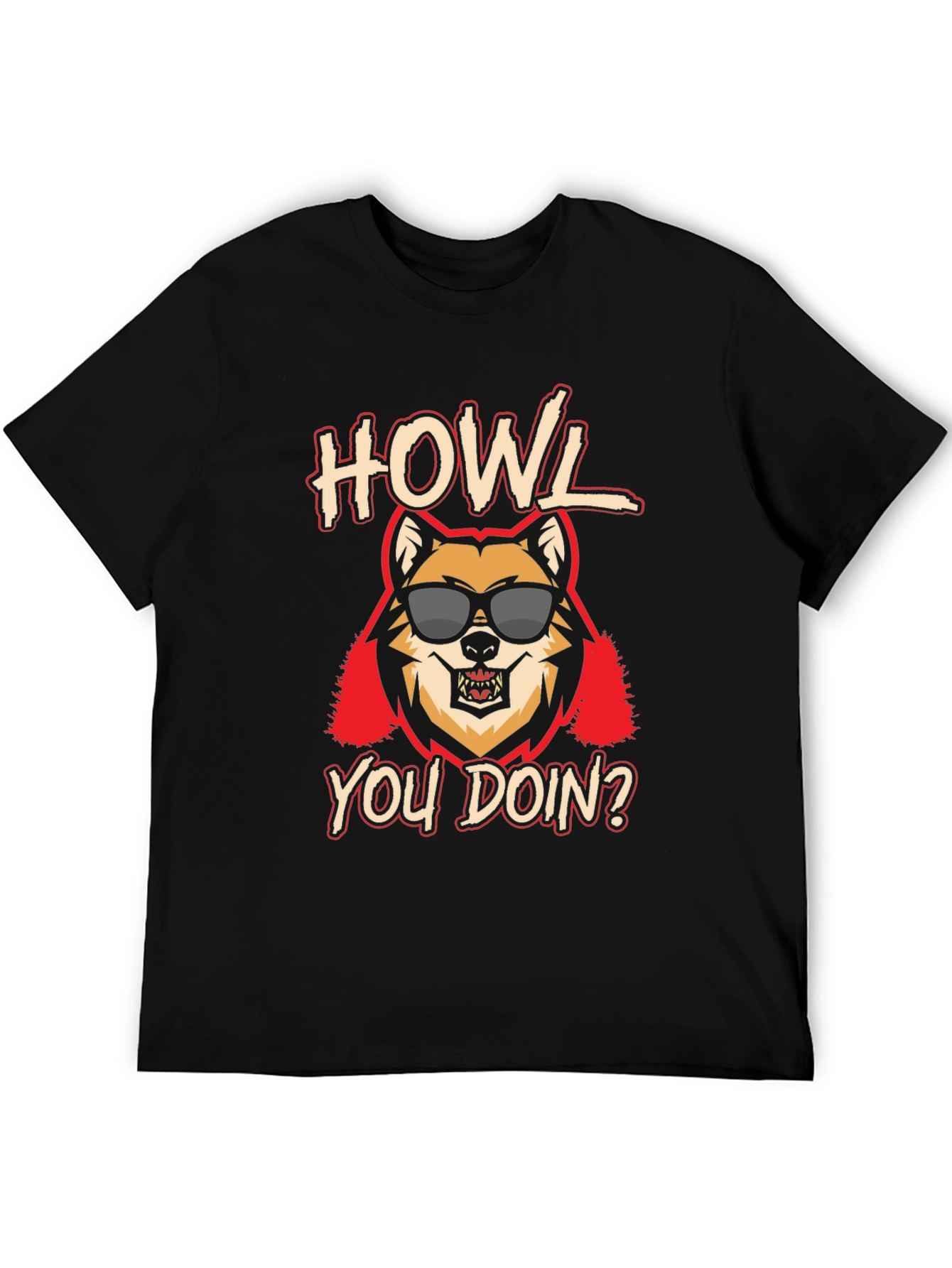 Howl You Doin? Graphic Print Mens T-Shirt