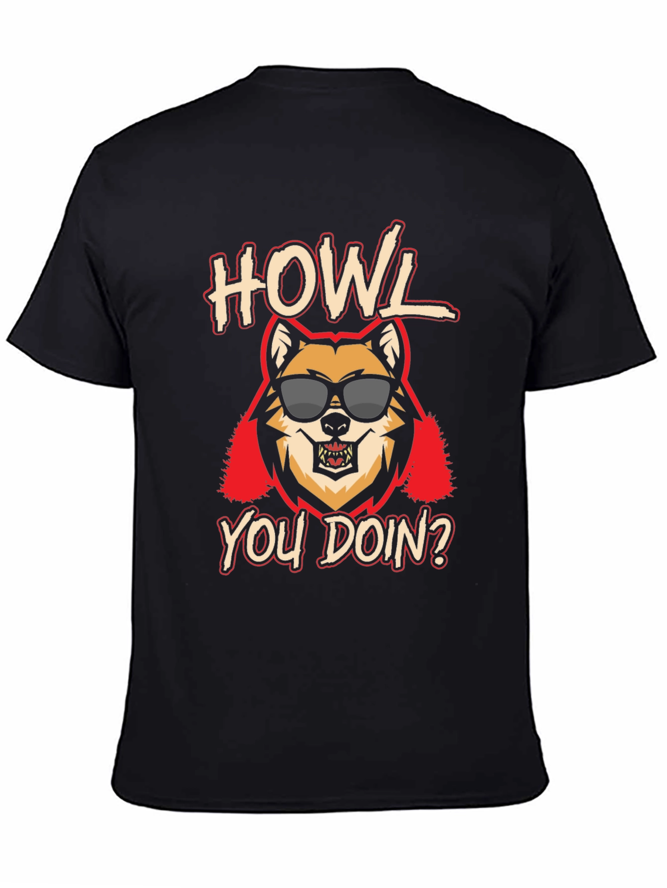 Howl You Doin? Graphic Print Mens T-Shirt
