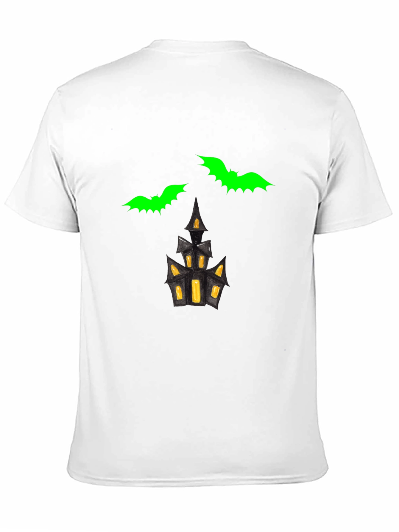 Spooky Bats & Haunted House Graphic Tee