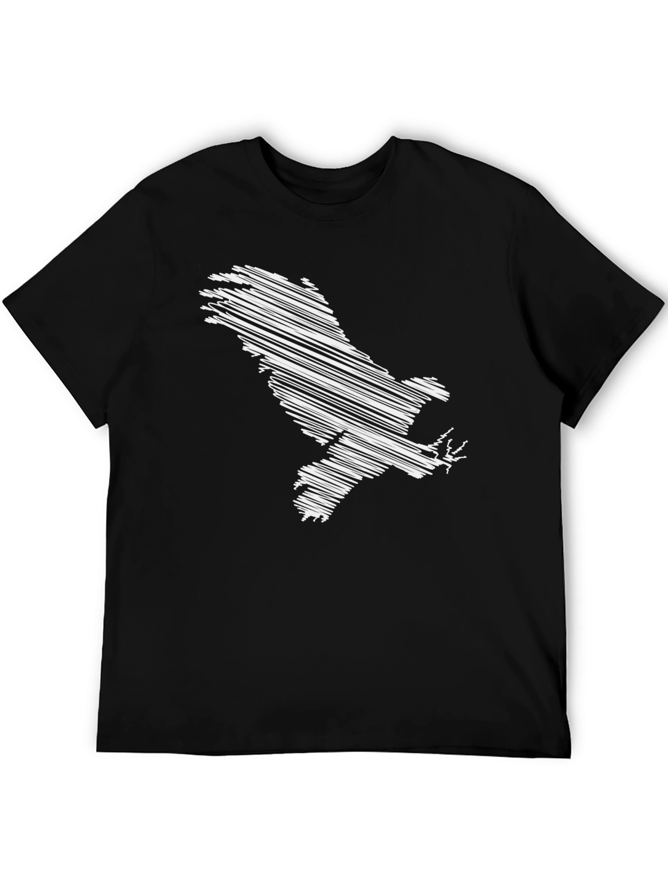 Scribble Eagle Graphic Tee - Mens Black T-Shirt